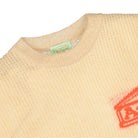 Aries Waffle Knit Jumper Crew Neck Beige Sweatshirts Close-up | Overkill