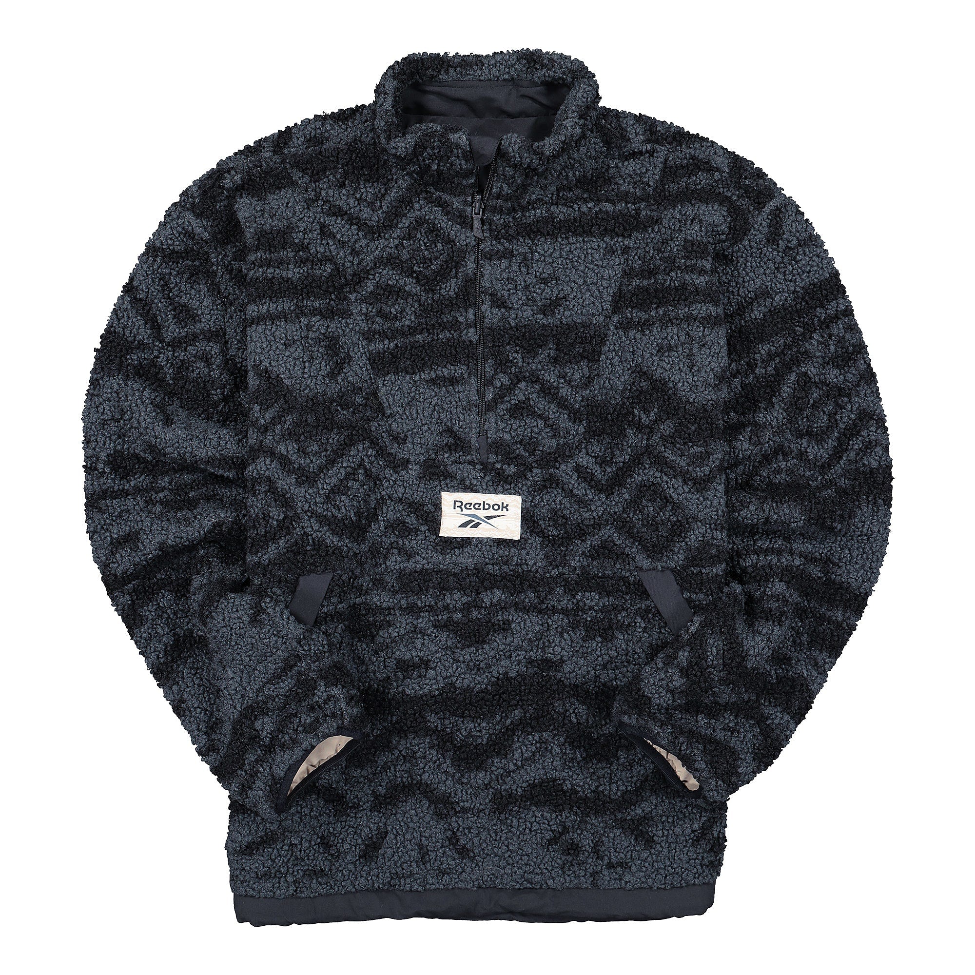 Reebok Classic GP Winter Escape Reversible Fleece Half Zip Black Sweatshirts FT7381 | Overkill