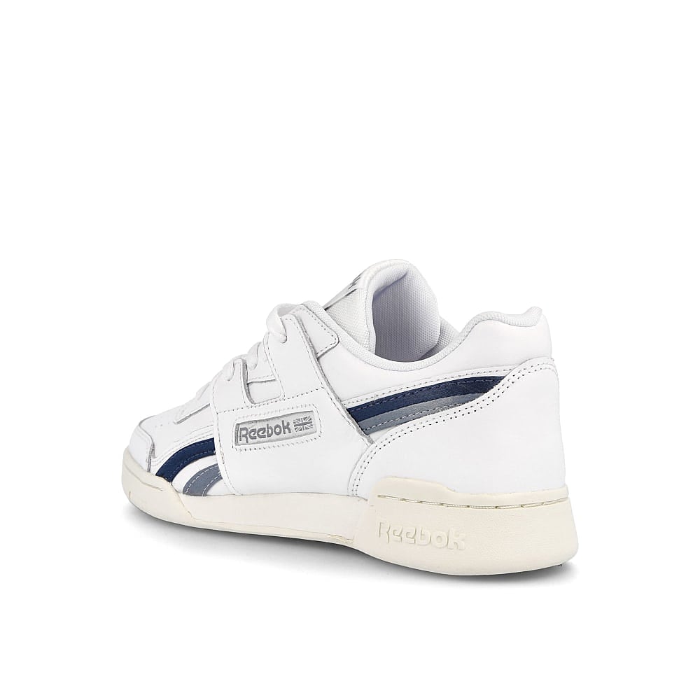 Reebok wmns workout lo plus White-Meteor Grey-Smoky Indigo Sneakers  Material | Overkill