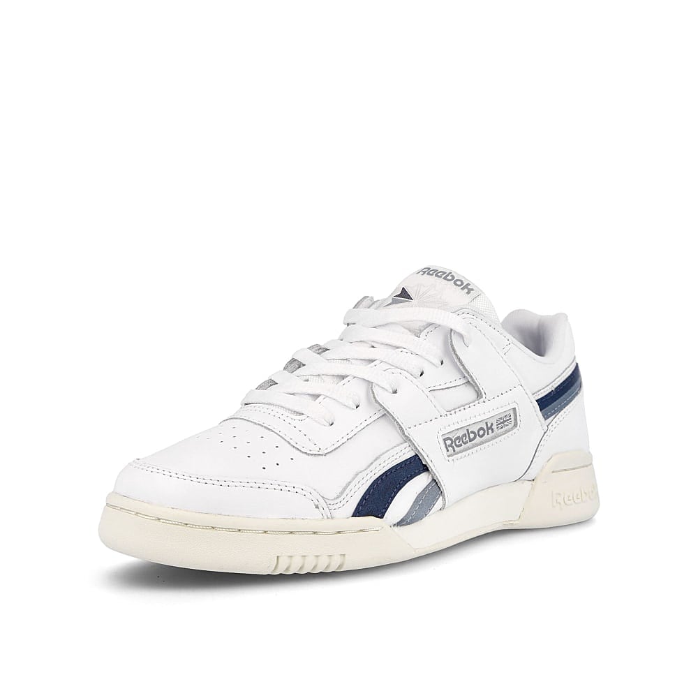 Reebok wmns workout lo plus White-Meteor Grey-Smoky Indigo Sneakers  Close Up | Overkill