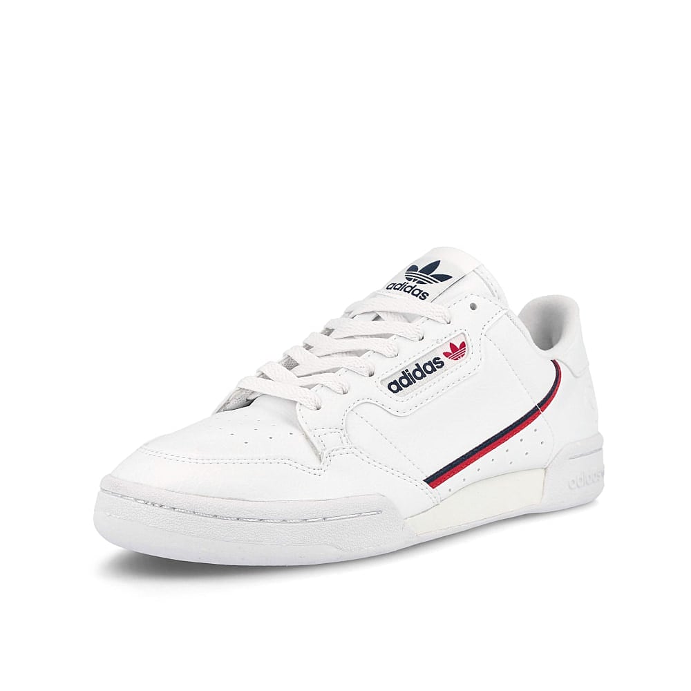 adidas Continental 80 Vegan Footwear White-Collegiate Navy-Scarlet Sneakers  Close Up | Overkill