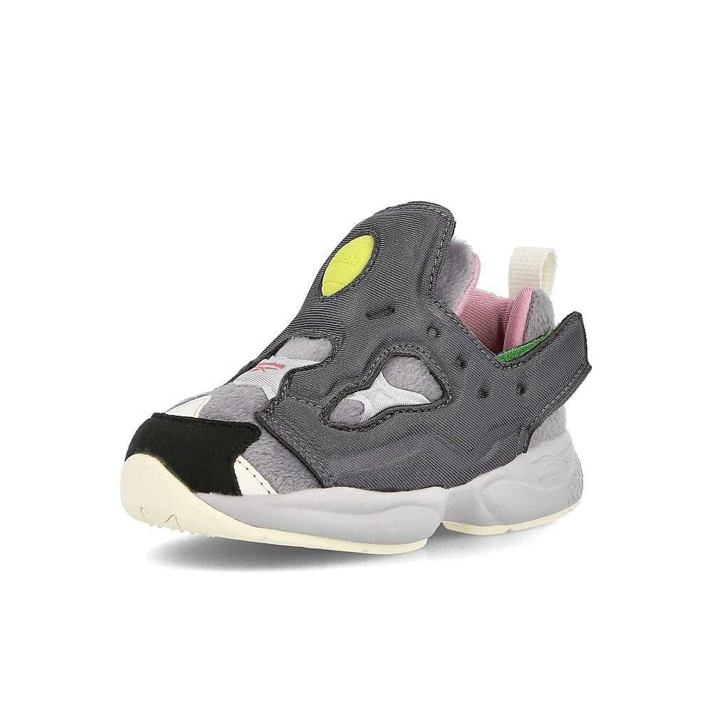 Reebok Tom & Jerry x Reebok Versa Pump Fury Cold Grey-Hero Yellow-Black Sneakers  Close Up | Overkill