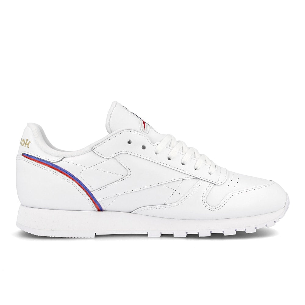Reebok classic leather mu White-Radiant Red-Blue Blast Low Top Sneakers  Silhouette | Overkill