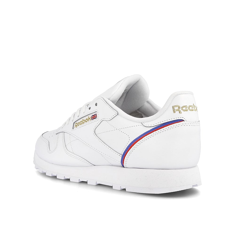 Reebok classic leather mu White-Radiant Red-Blue Blast Low Top Sneakers  Material | Overkill