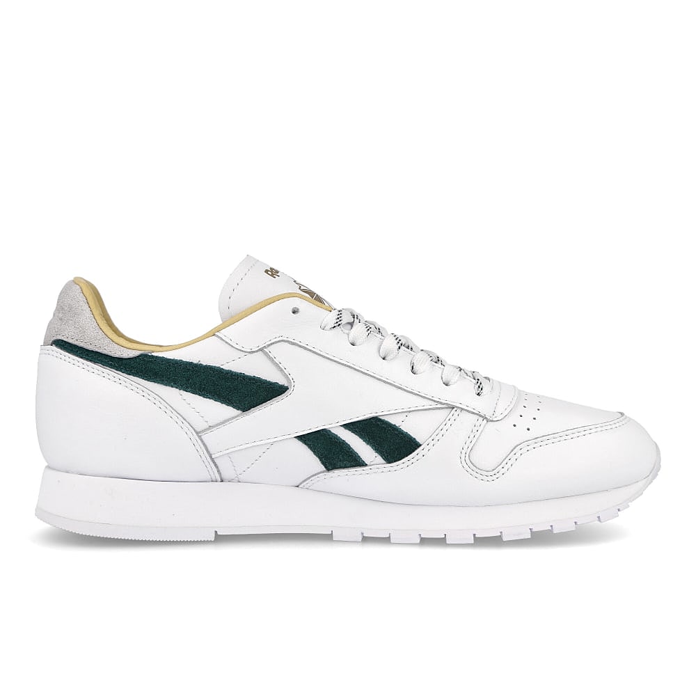 Reebok classic leather White / Gold Metallic / Forest Green   Material | Overkill