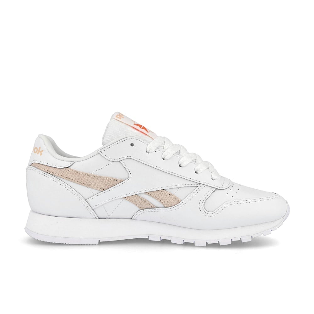Reebok Wmns Classic Leather White / Aura Orange / Ceramic Pink Low Top Sneakers  Silhouette | Overkill