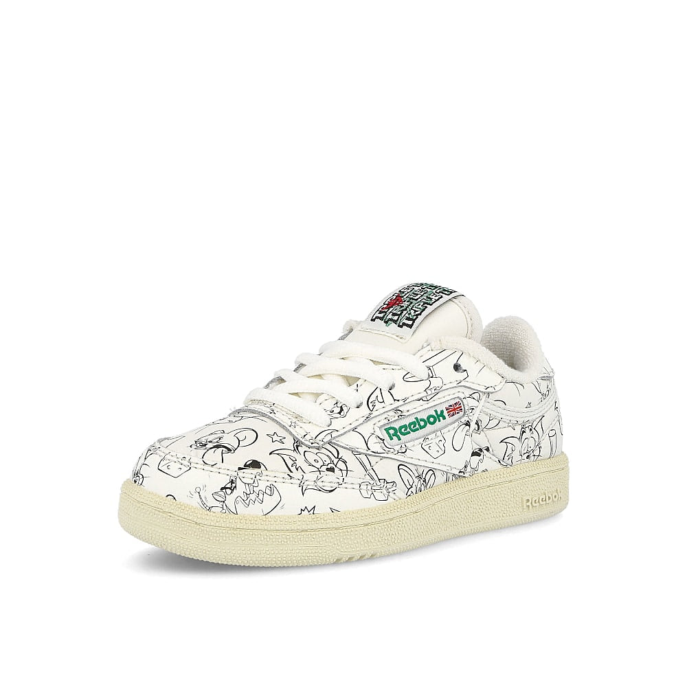 Reebok Tom & Jerry x Reebok Club C 85 MU Chalk-Paper White-Glen Green Sneakers  Close Up | Overkill