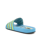 adidas adilette premium Light Aqua / Bright Yellow / Purple  Close-up | Overkill