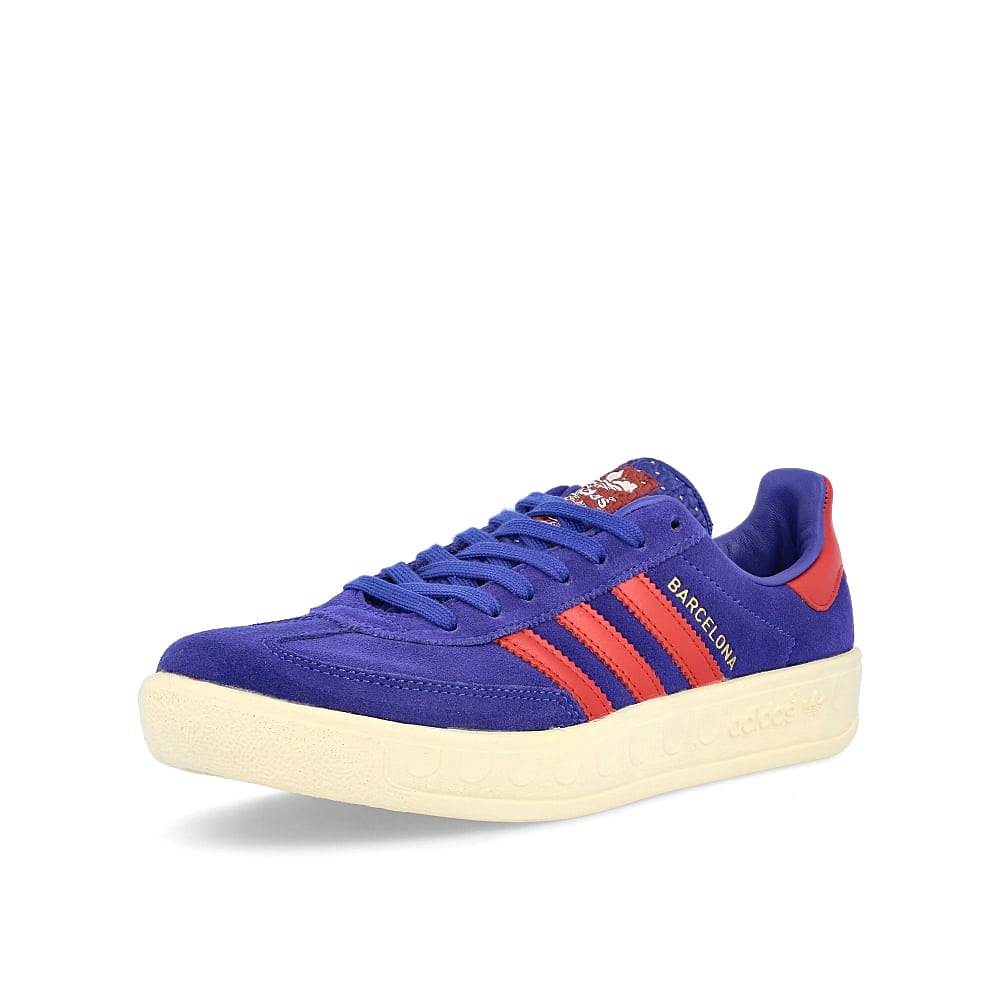 adidas barcelona Team Royal Blue-Team Power Red-Gold Metallic Sneakers  Close Up | Overkill