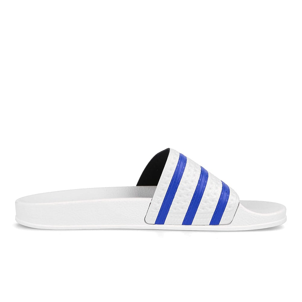 adidas adilette Footwear White / Glory Blue / Footwear White   Material | Overkill