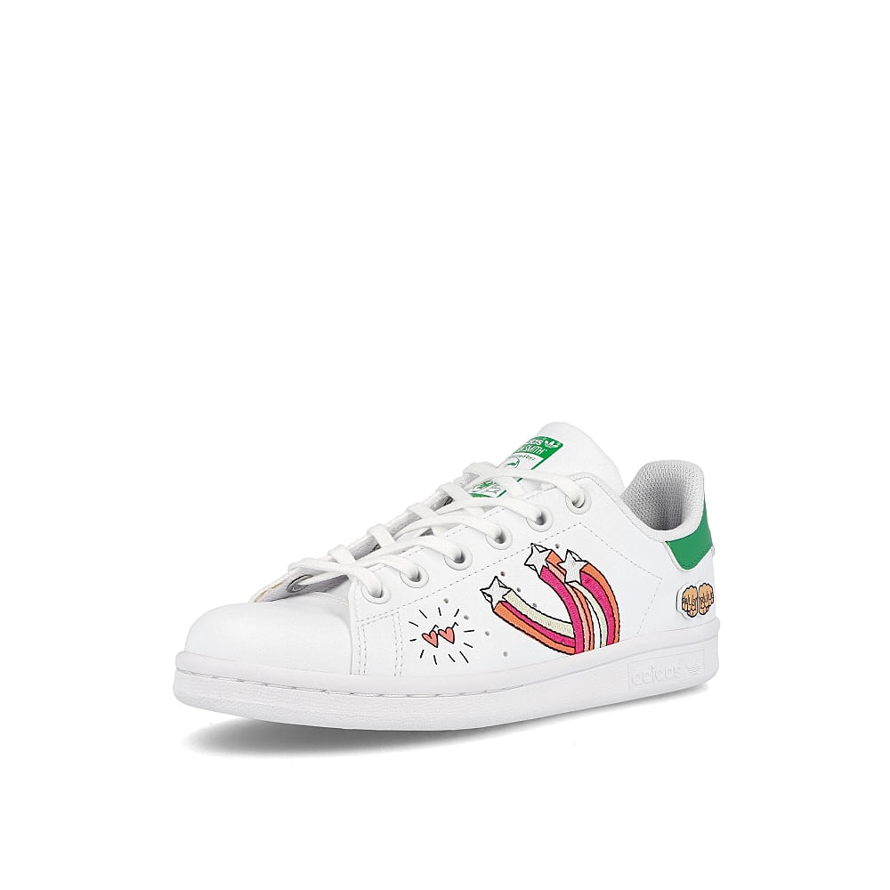 adidas stan smith junior Footwear White / Footwear White / Vivid Green  Detailfoto | Overkill