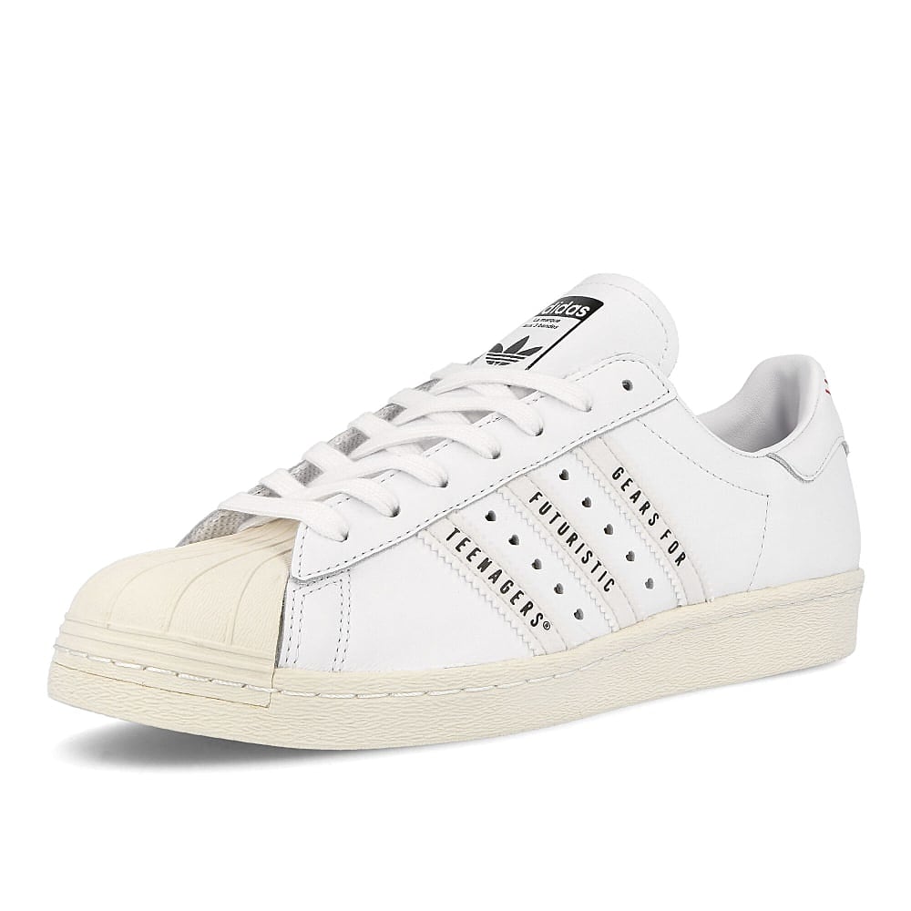 adidas Pharrell Williams x adidas Superstars 80s Human Made Core Black-Footwear White-Off White Sneakers  Close Up | Overkill