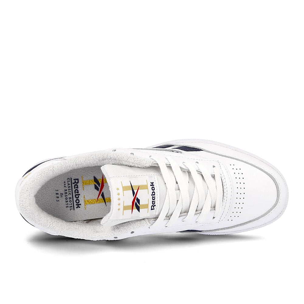 Reebok club c revenge mu White-Collegiate Navy-Matte Gold Low Top Sneakers  Detailfoto | Overkill
