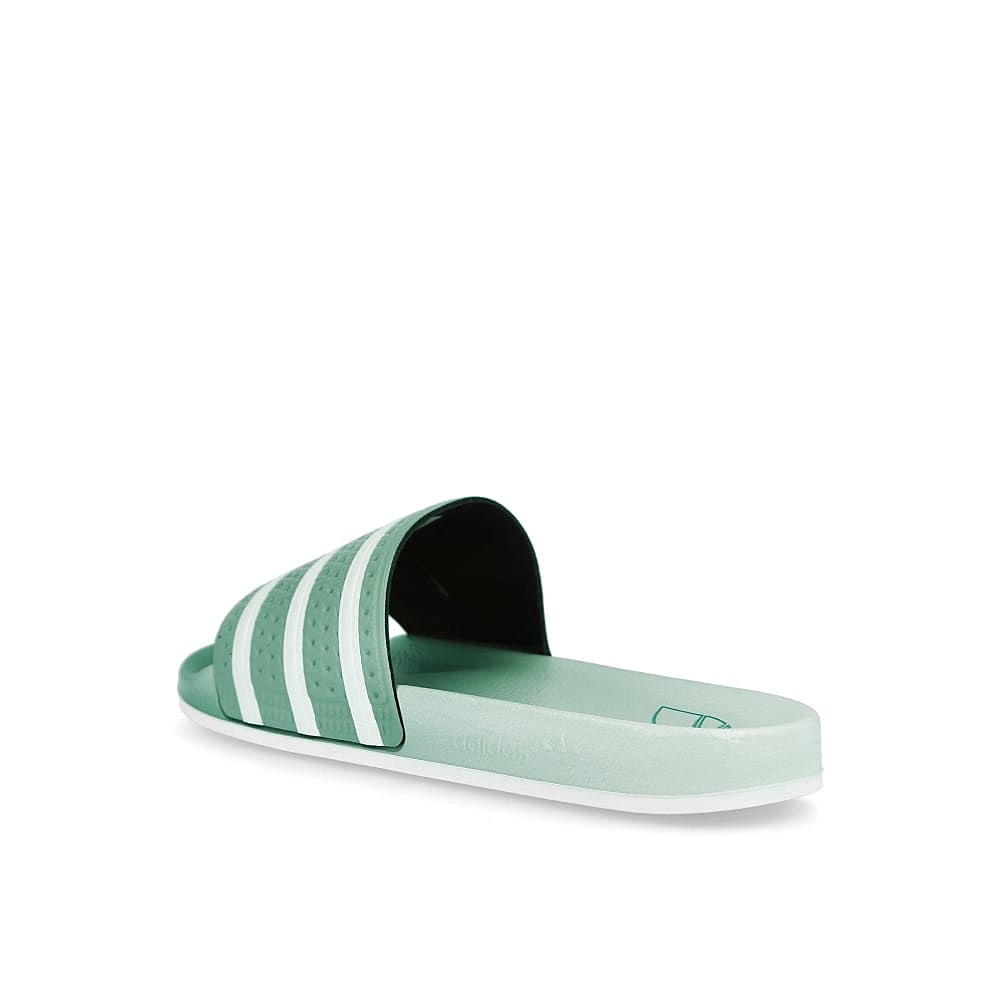 adidas adilette Hazy Green / Footwear White / Hazy Green  Close-up | Overkill