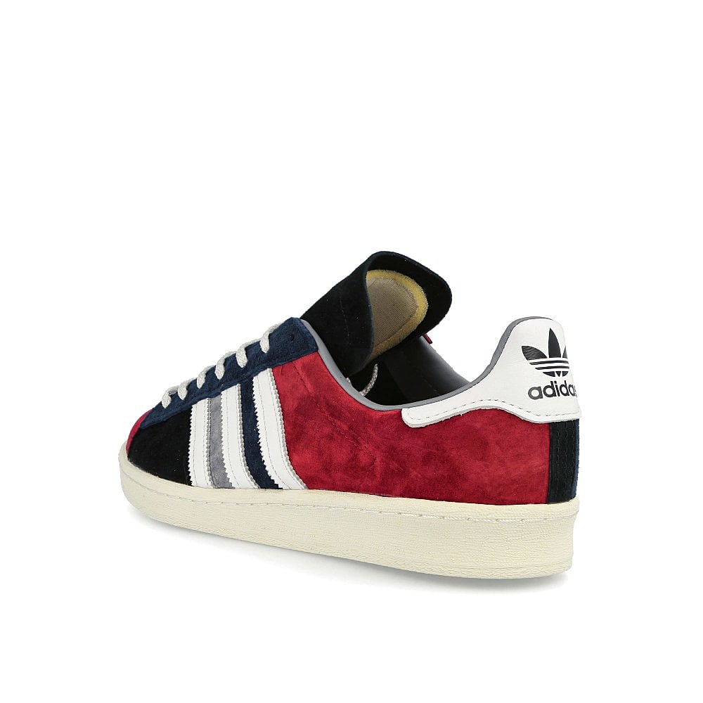 adidas campus 80s Collegiate Burgundy-Footwear White-Collegiate Navy Low Top Sneakers  Close Up | Overkill