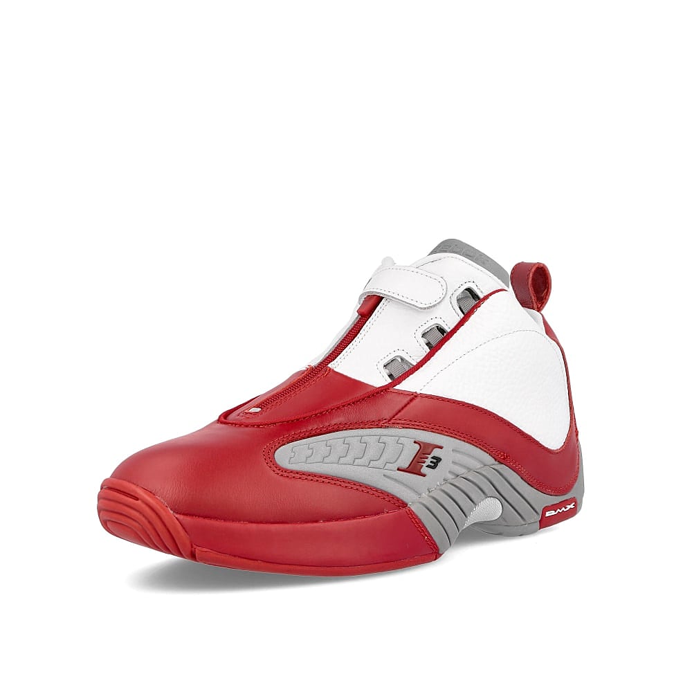 Reebok answer iv Flash Red-White-MGH Solid Grey Sneakers  Close Up | Overkill