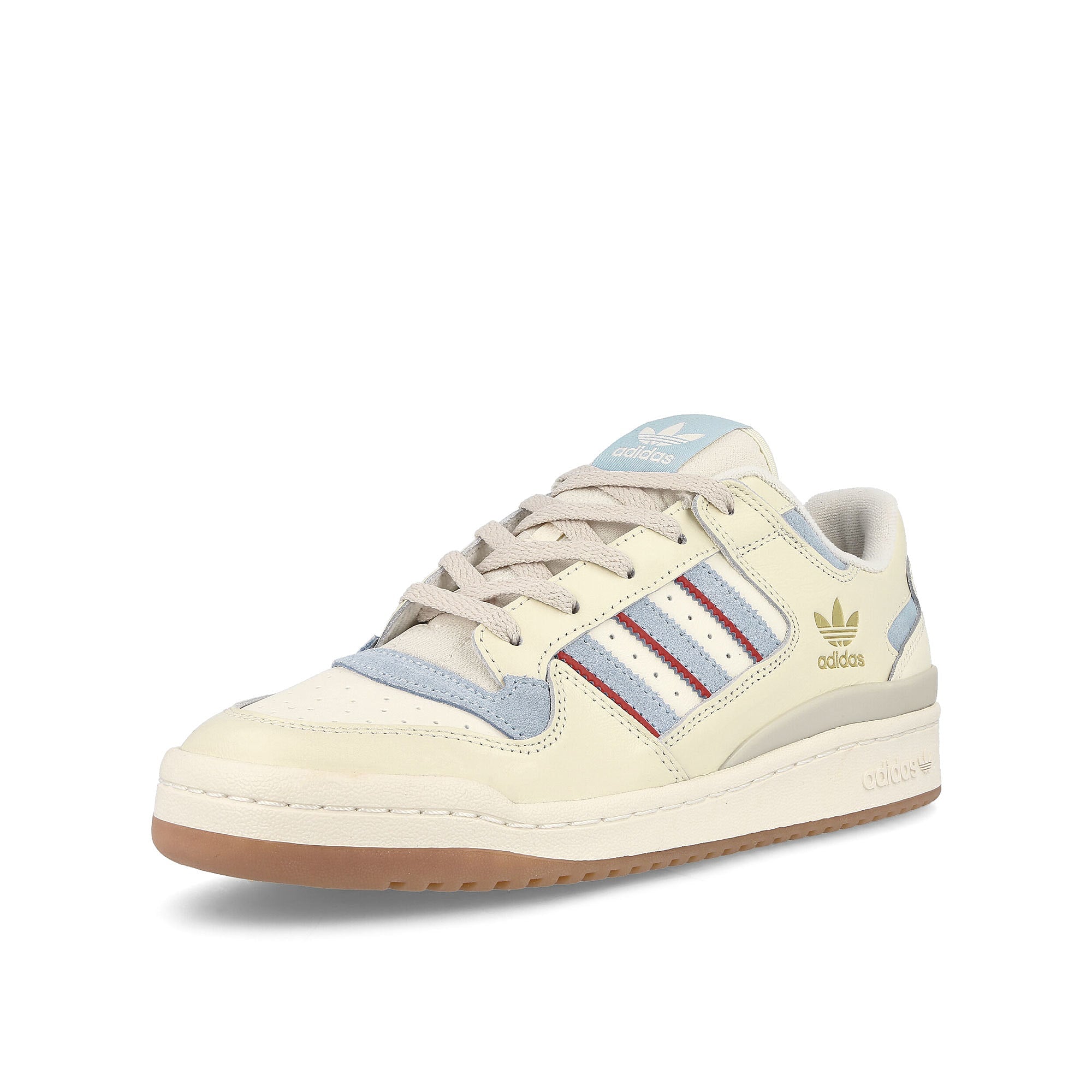 adidas Forum Low Classic Cream White-Blue Dawn-Preloved Red Sneakers  Close Up | Overkill