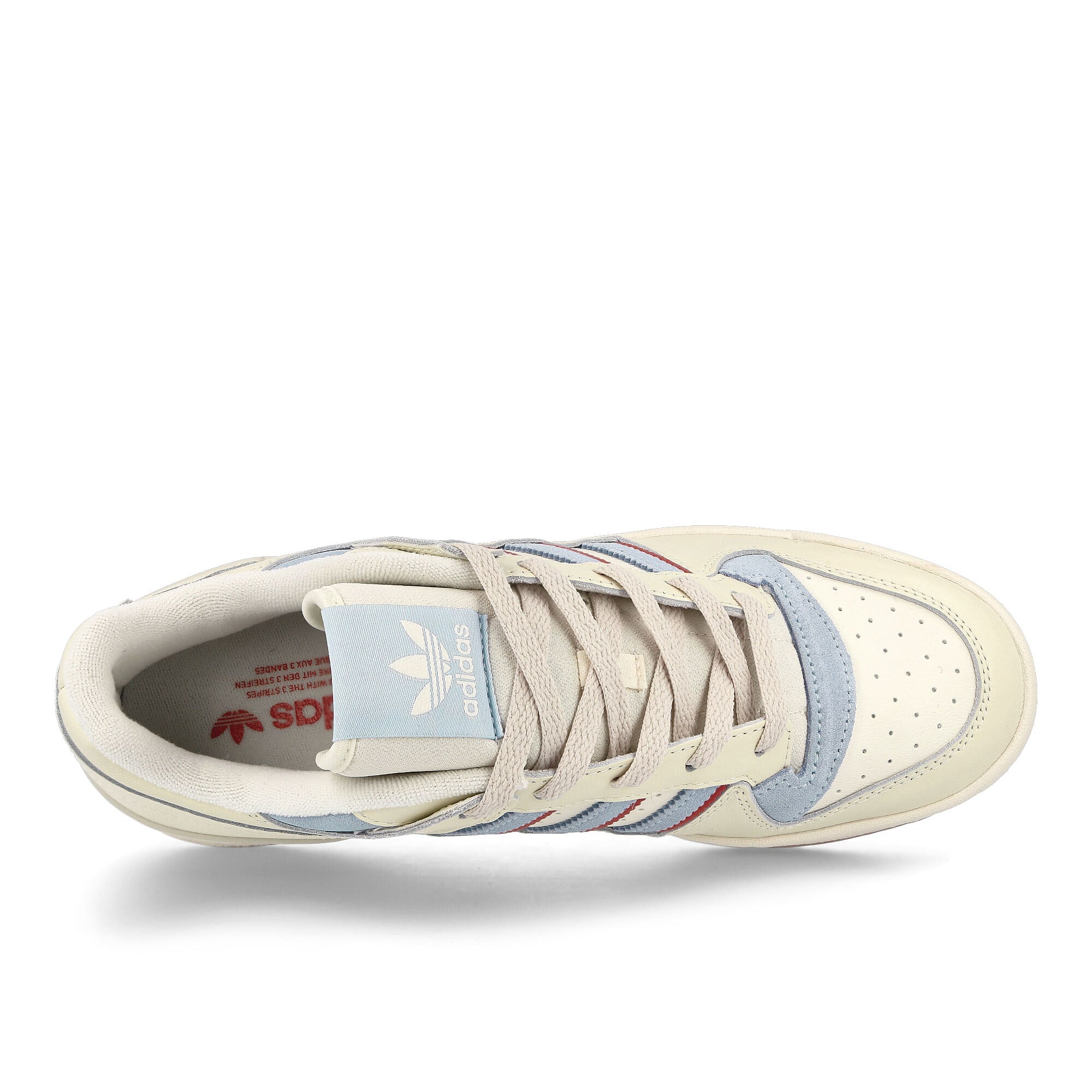 adidas Forum Low Classic Cream White-Blue Dawn-Preloved Red Sneakers  Detailfoto | Overkill