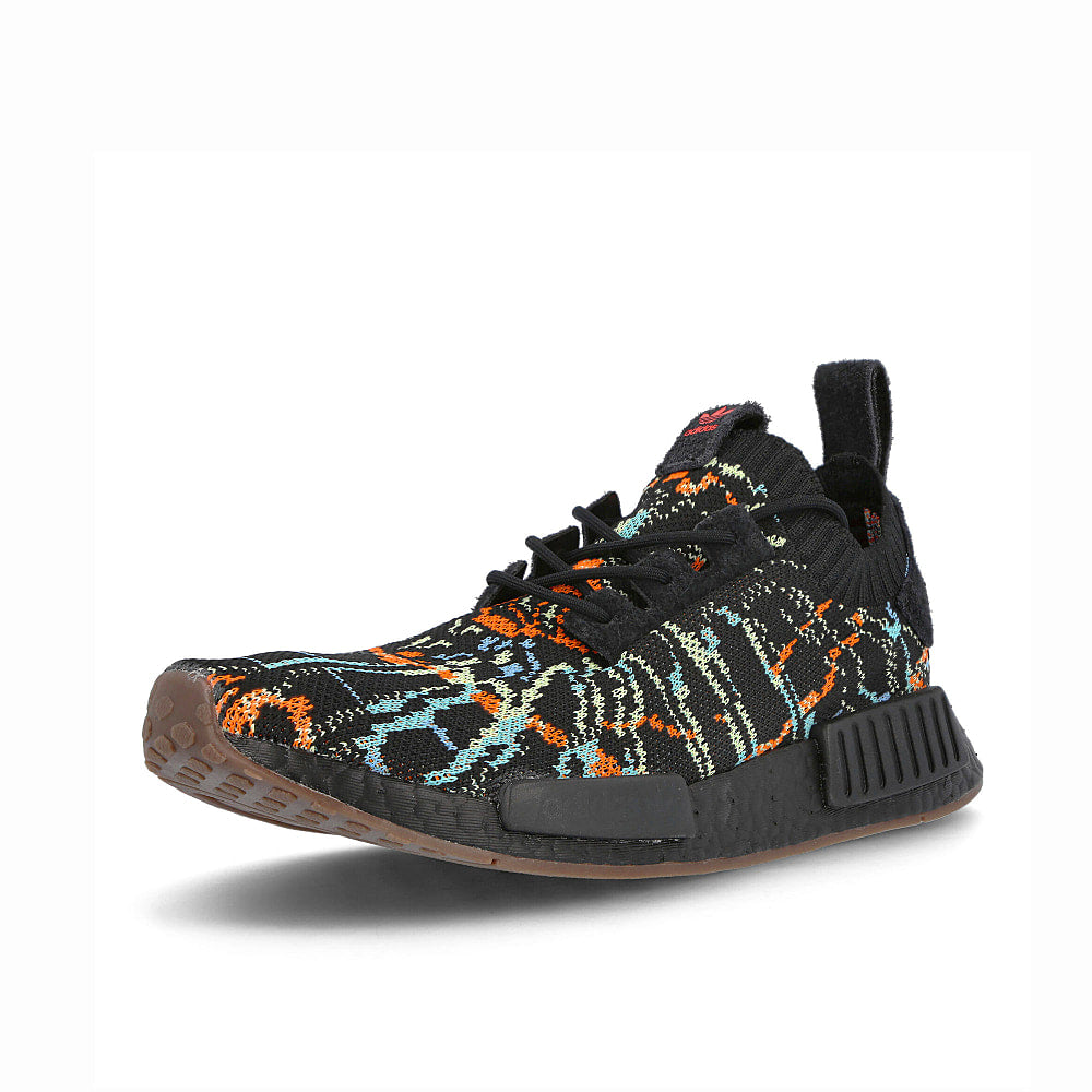 adidas nmd r1 primeknit Core Black-Core Black-Gum Sneakers  Close Up | Overkill
