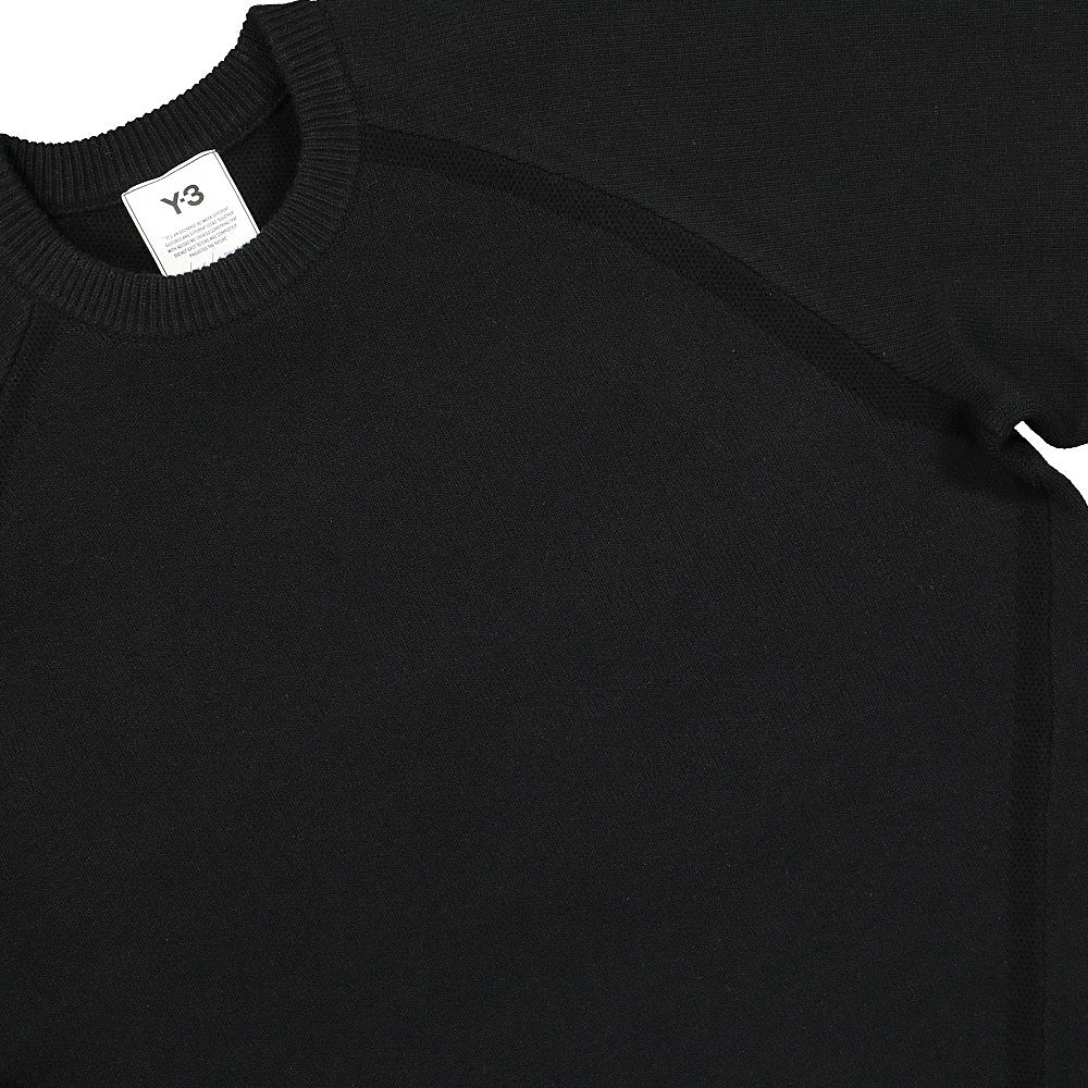 Y-3 Classic Winter Knit Crew Sweater Black Sweatshirts Close-up | Overkill