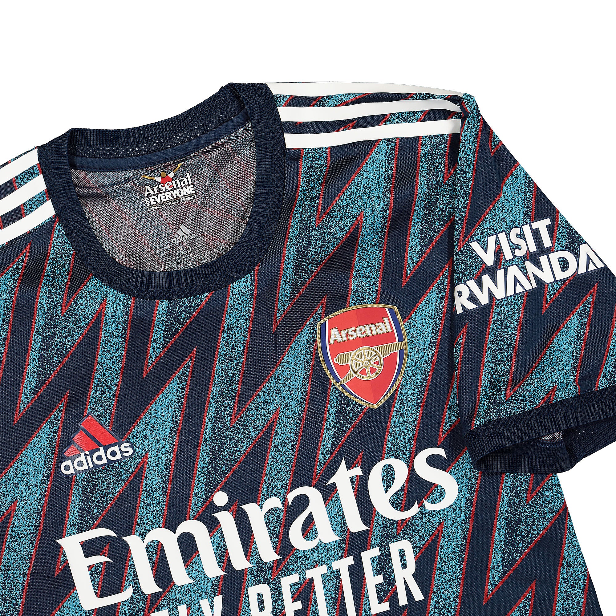 adidas FC Arsenal 21-22  3rd Authentic Jersey Mystery Blue T-Shirts Close-up | Overkill