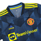 adidas Manchester United 21-22 3rd Authentic Jersey Glory Blue T-Shirts Close-up | Overkill
