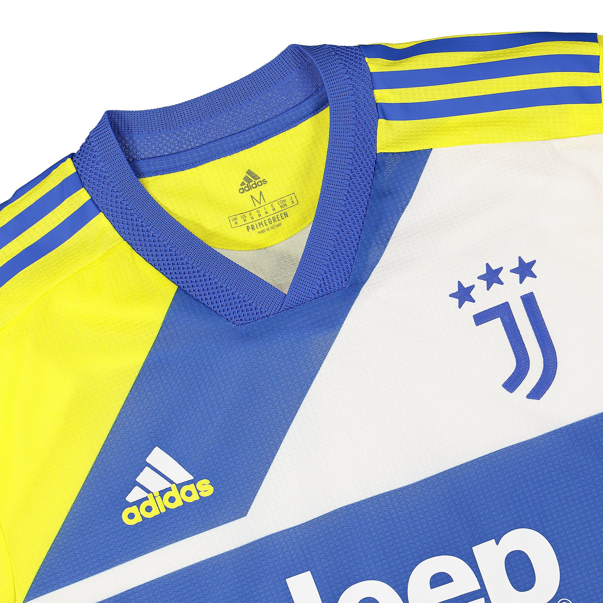 adidas Juventus 3 AU Jersey Shock Yellow / Hi-Res Blue S18 T-Shirts Close-up | Overkill