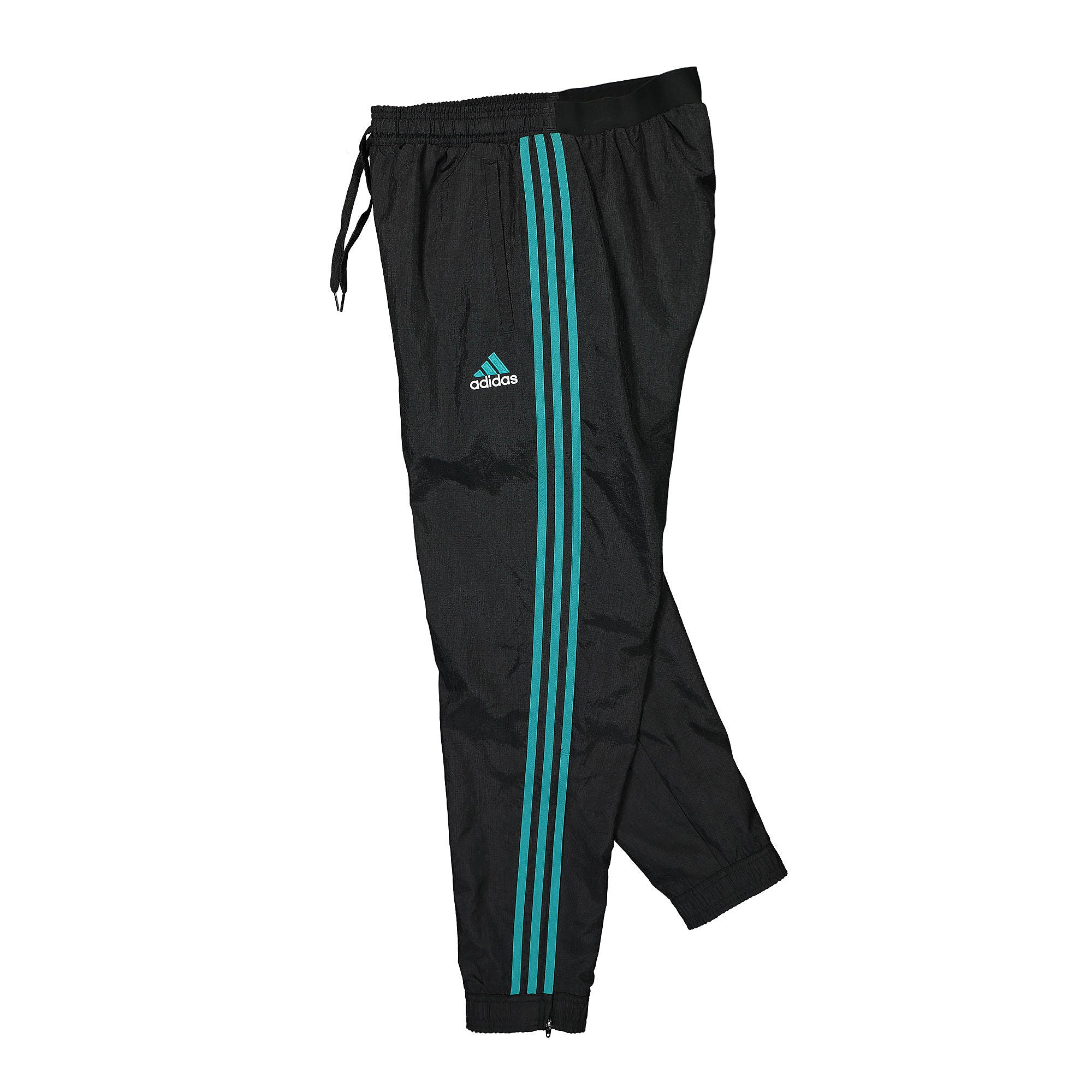 adidas Real Madrid 21/22 Icon Woven Pant Black / Blast Emerald Sweat & Track Pants Close-up | Overkill