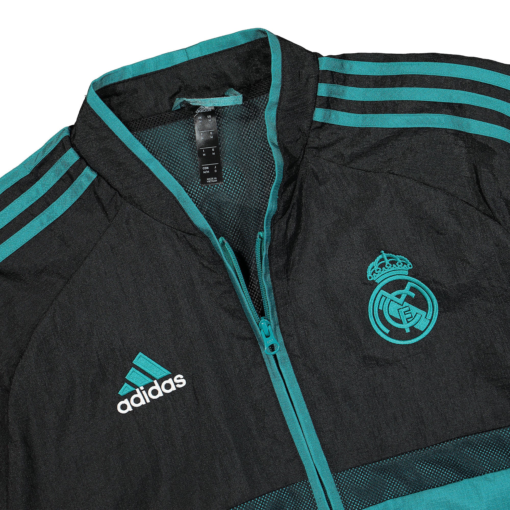 adidas Real Madrid 21/22 Icon Woven Jacket Black / Blast Emerald Jackets Material | Overkill