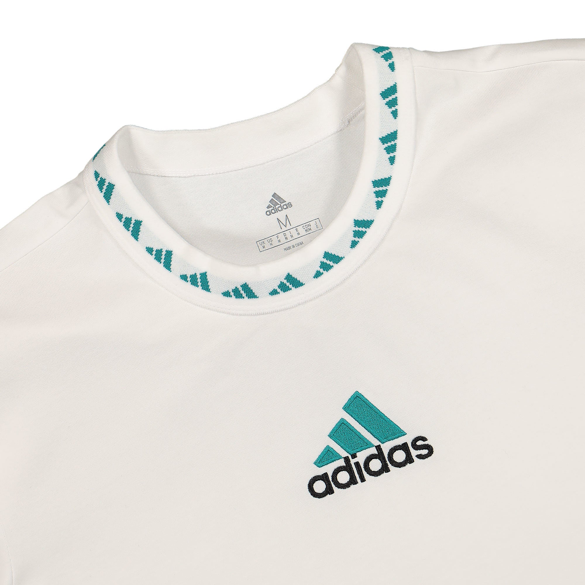 adidas Real Madrid 21/22 Icon Tee White / Blast Emerald T-Shirts Close-up | Overkill