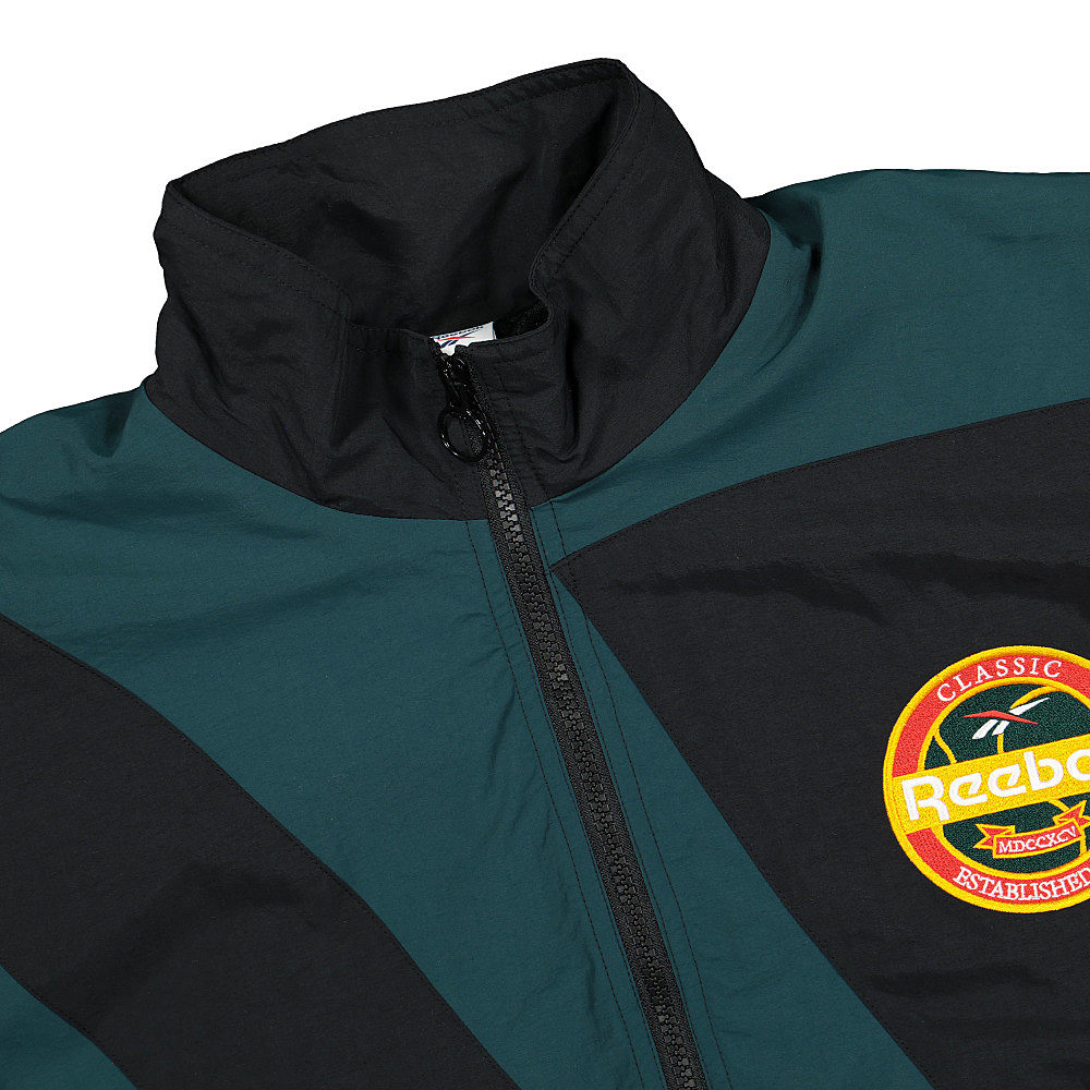 Reebok Classics Vintage TS Tracktop Black / Forest Green Track Jackets Close-up | Overkill