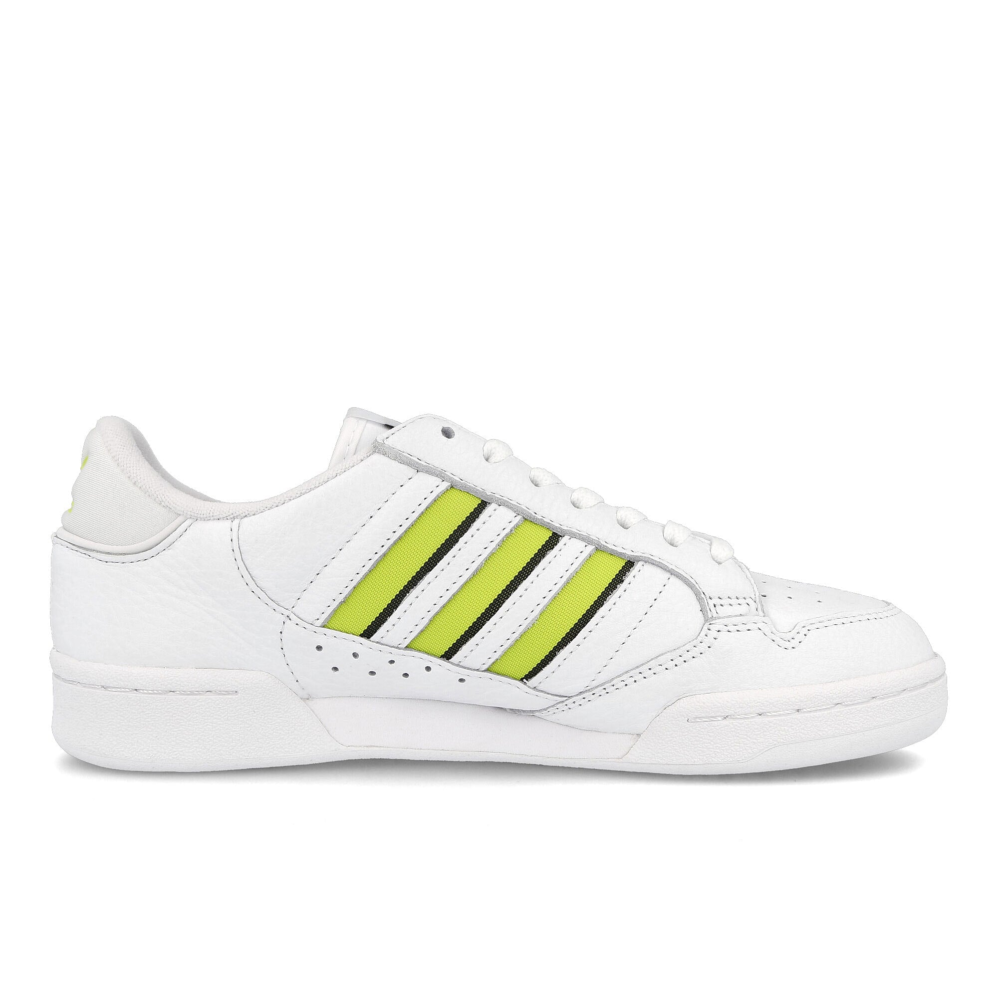 adidas continental 80 stripes Footwear White / Acid Yellow / Core Black   Material | Overkill