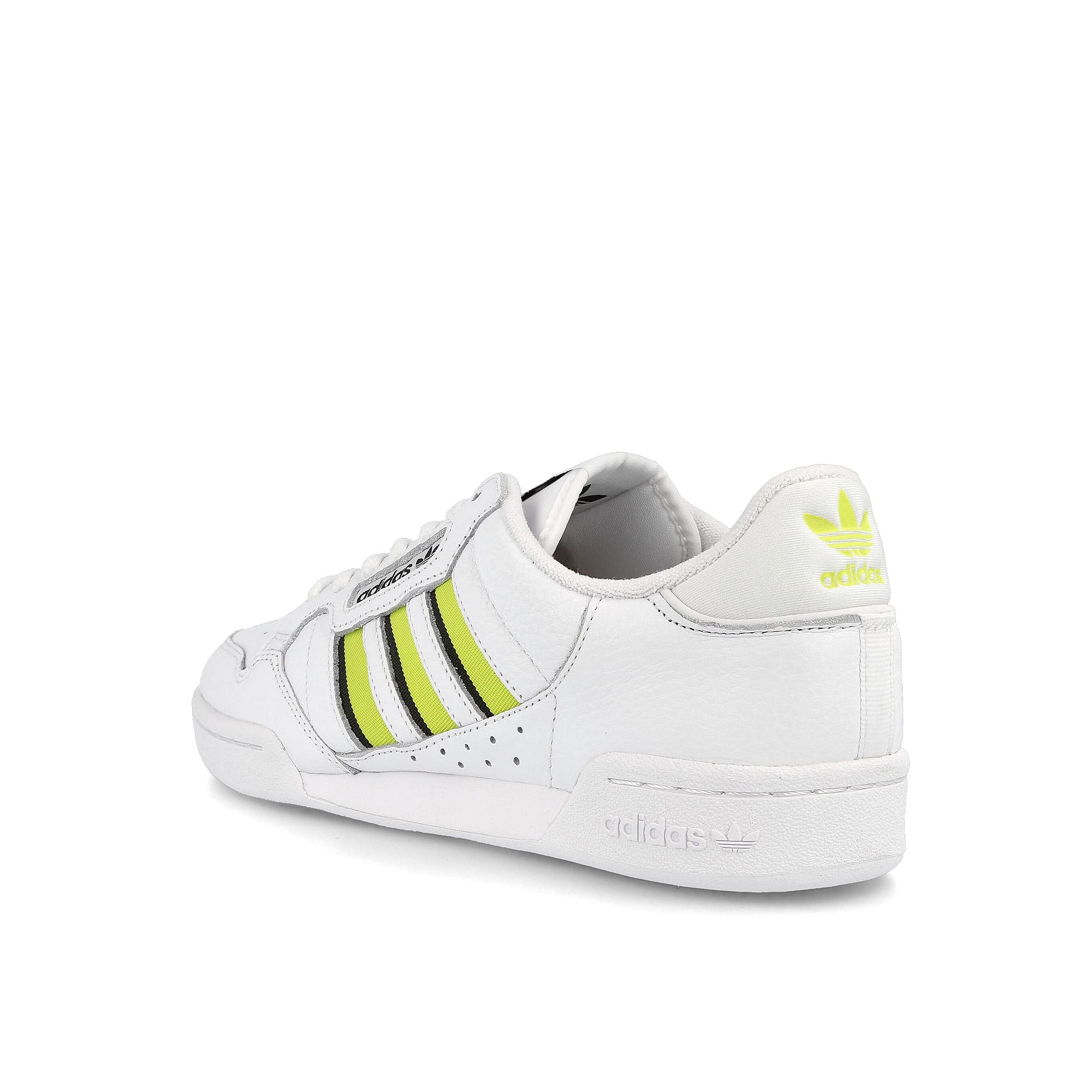 adidas continental 80 stripes Footwear White / Acid Yellow / Core Black  Close-up | Overkill