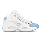 Reebok Question Mid Cloud White-Fluid Blue-Toxic Yellow Mid Top Sneakers  Silhouette | Overkill