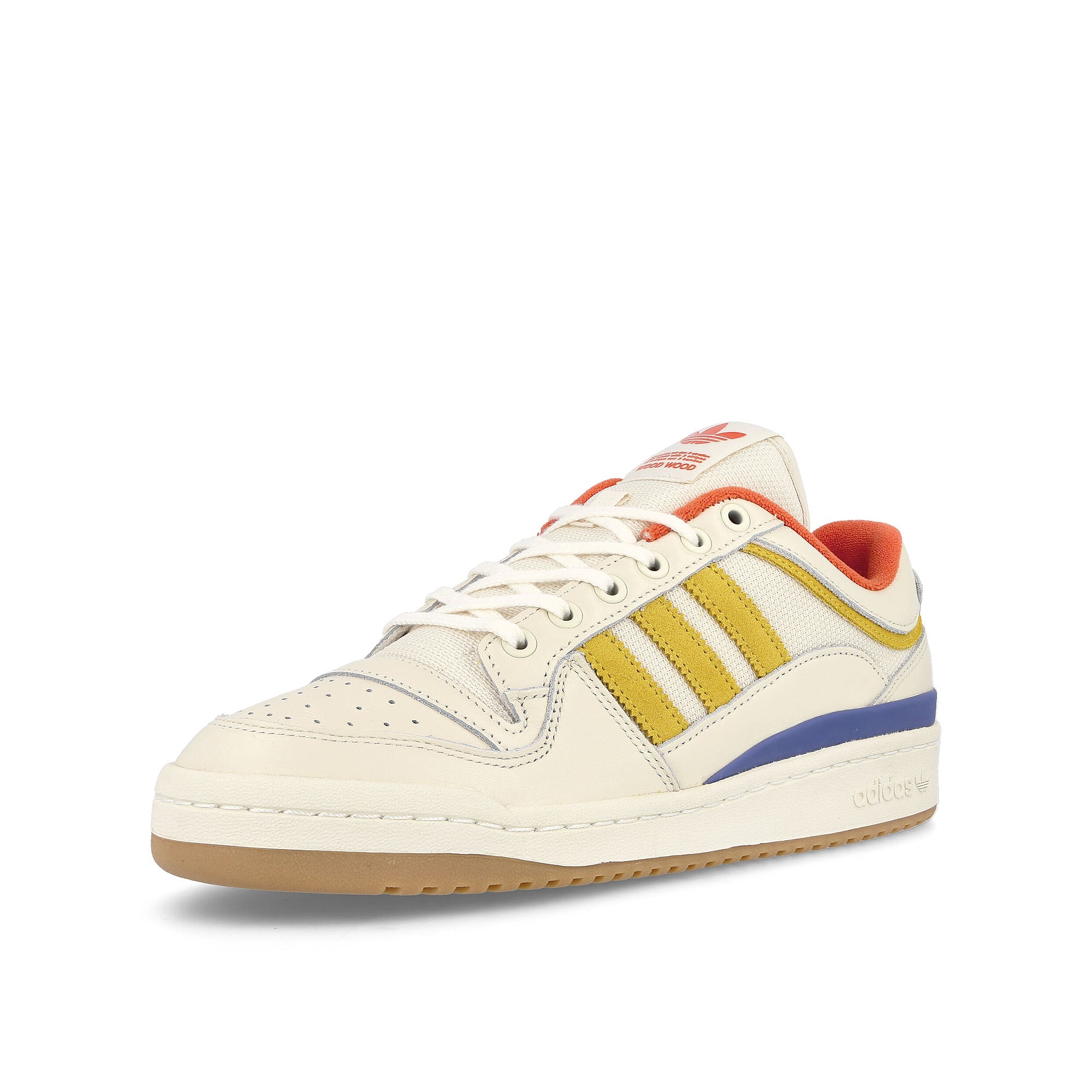 adidas WOOD WOOD x adidas Forum Low Off White-Glow Amber-Haze Yellow Sneakers  Close Up | Overkill