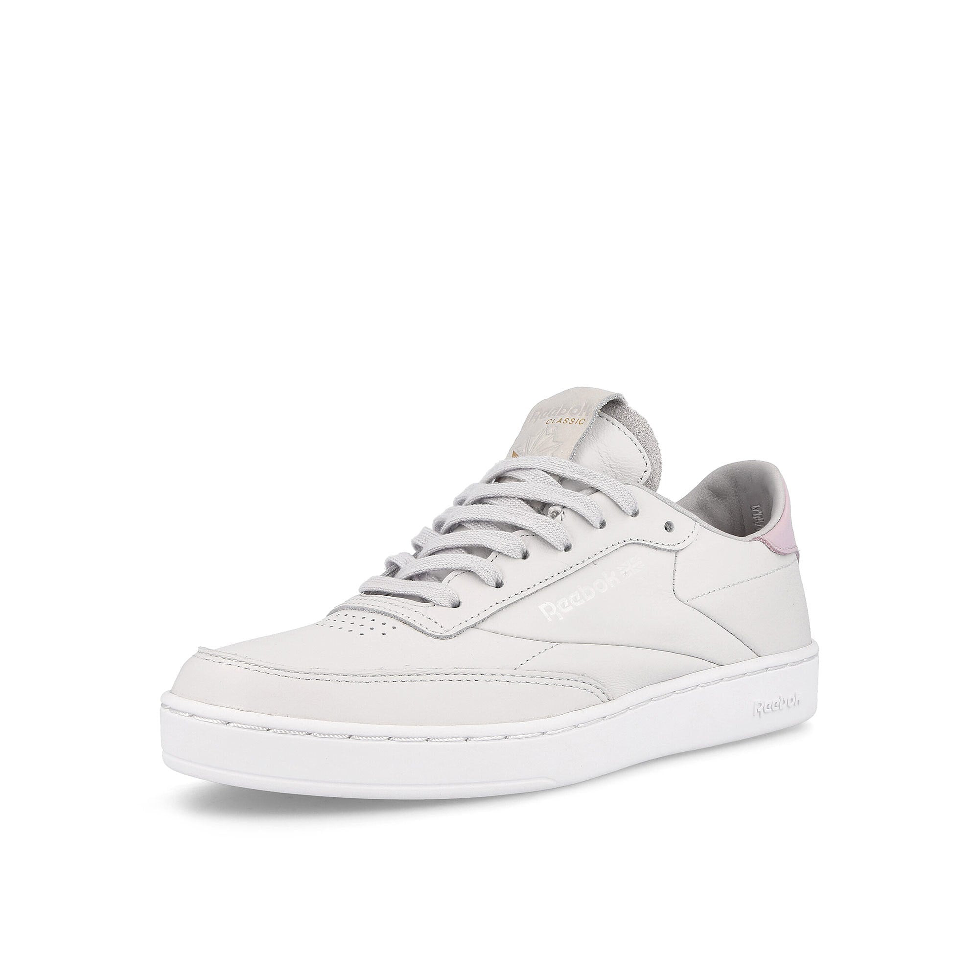 Reebok wmns club c clean Cold Grey 1 / Footwear White / Quartz Glow Sneakers  Close Up | Overkill