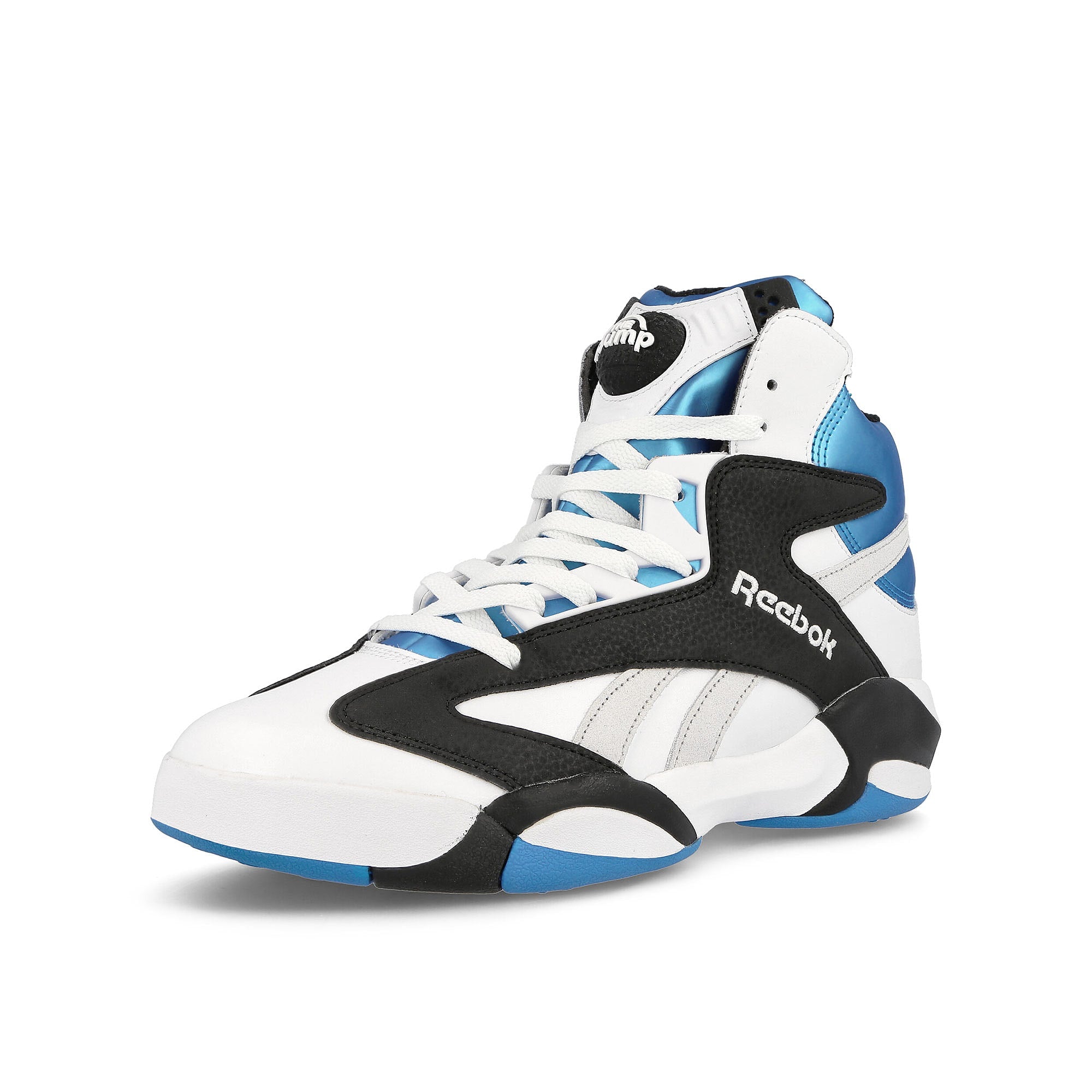 Reebok Shaq Attaq Footwear White / Core Black / Azure Sneakers  Close Up | Overkill
