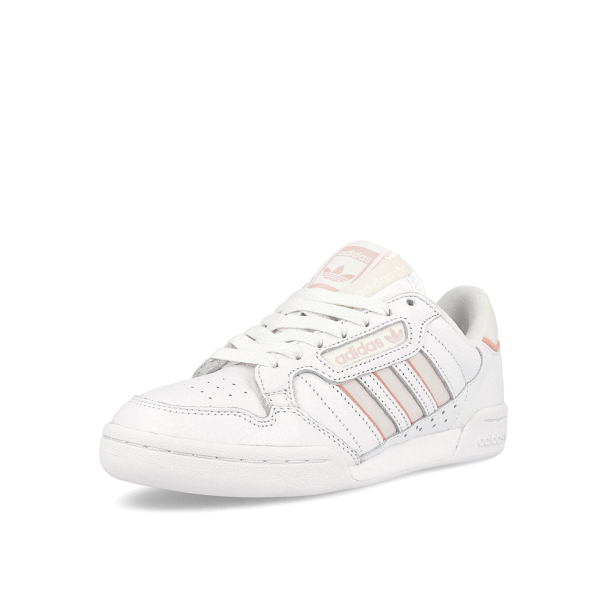 adidas wmns continental 80 stripes Cloud White / Off White / Bliss Orange Low Top Sneakers  Close Up | Overkill