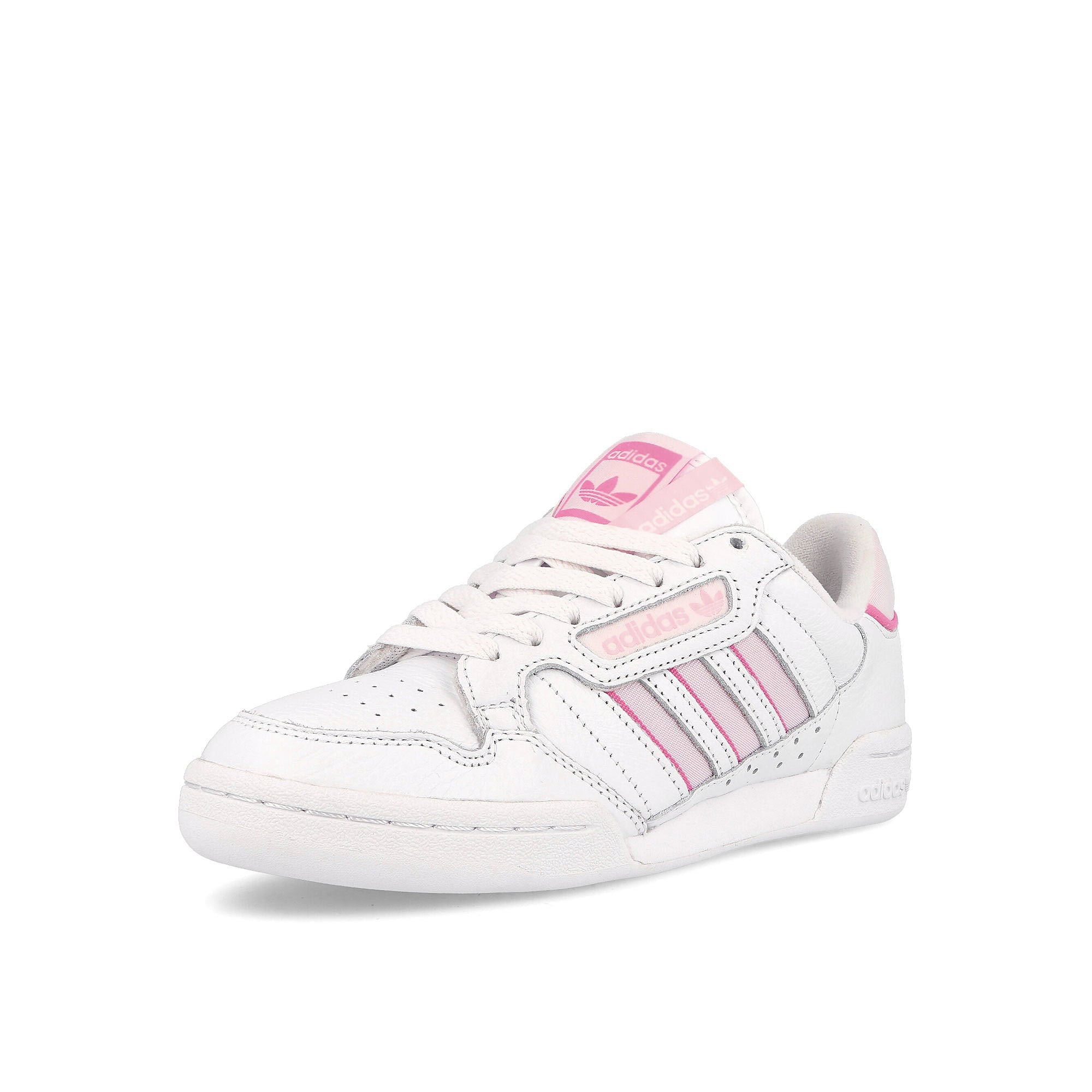 adidas wmns continental 80 stripes Cloud White-Clear Pink-Almost Pink Low Top Sneakers  Close Up | Overkill