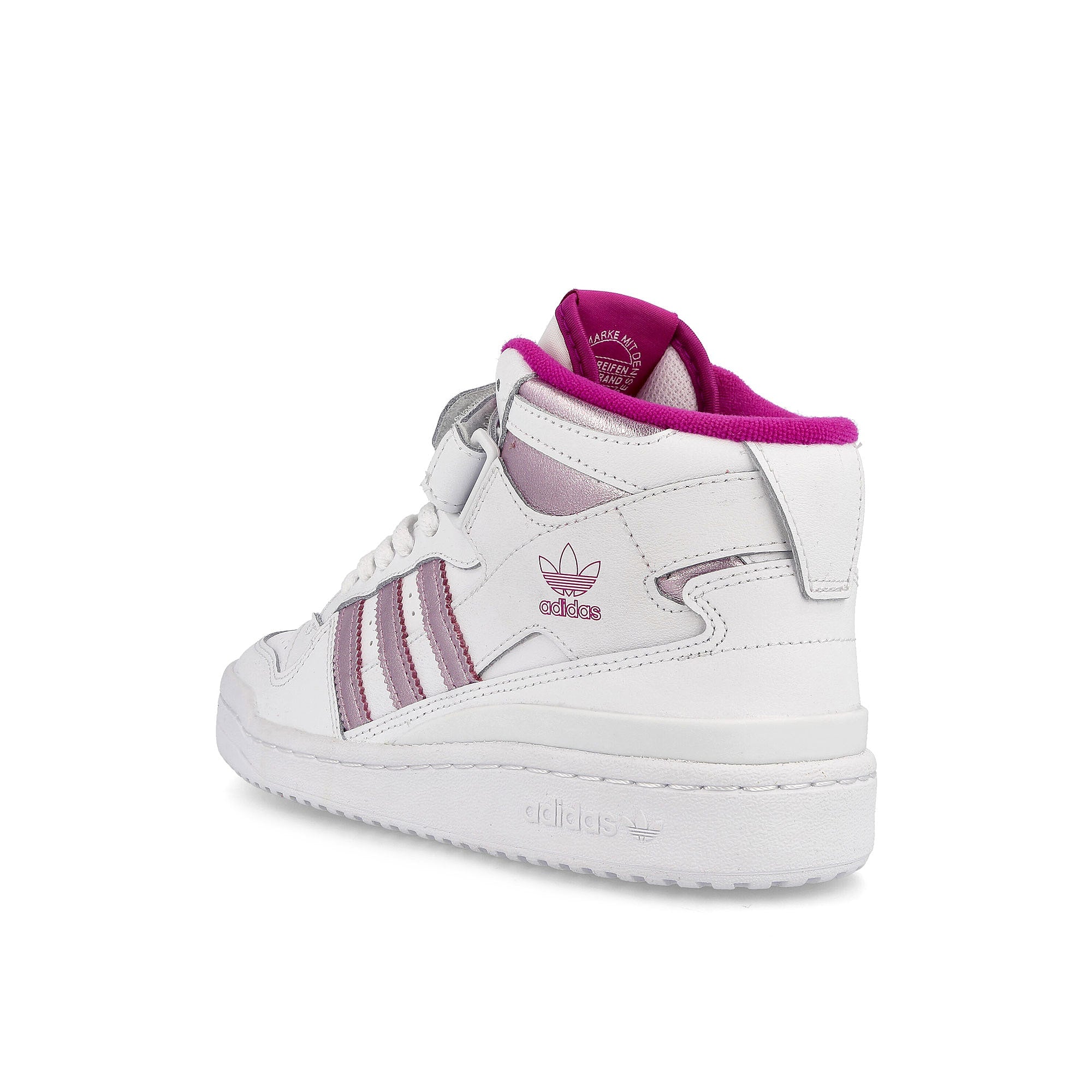 adidas wmns forum mid Footwear White-Footwear White-Sonic Fuchsia Sneakers  Material | Overkill