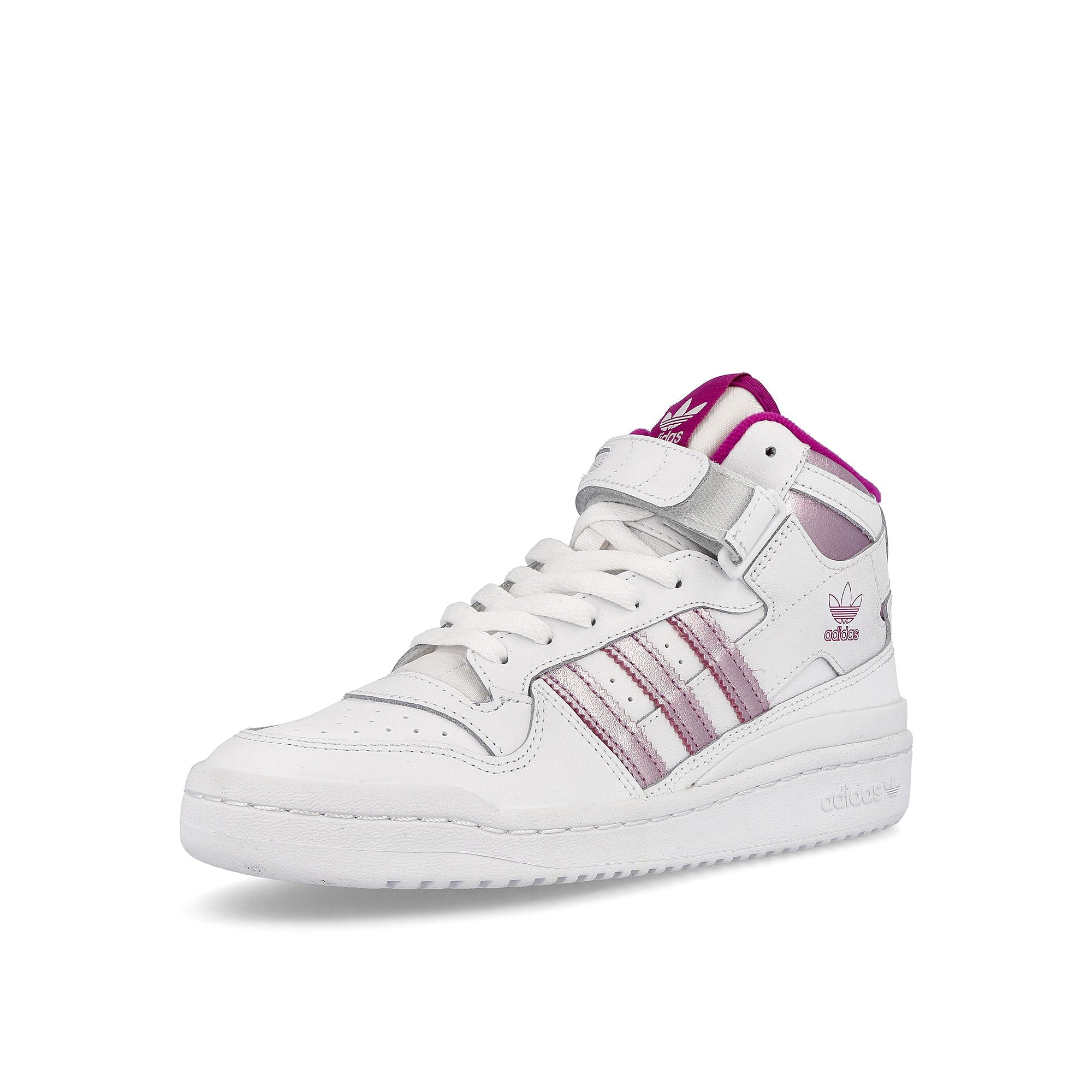 adidas wmns forum mid Footwear White-Footwear White-Sonic Fuchsia Sneakers  Close Up | Overkill