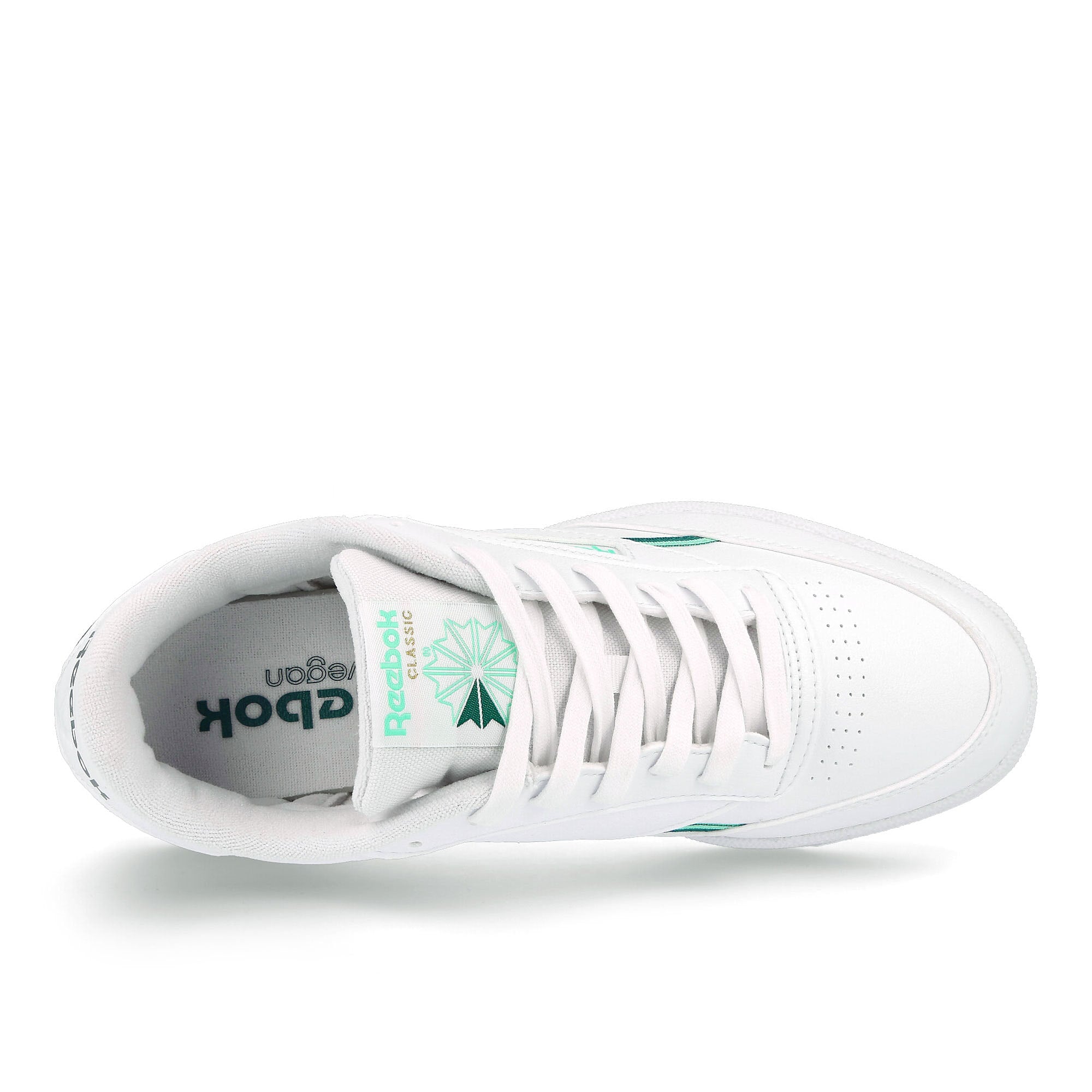 Reebok club c 85 vegan Footwear White / Hint Mint / Midnight Pine  Detail view 1 | Overkill