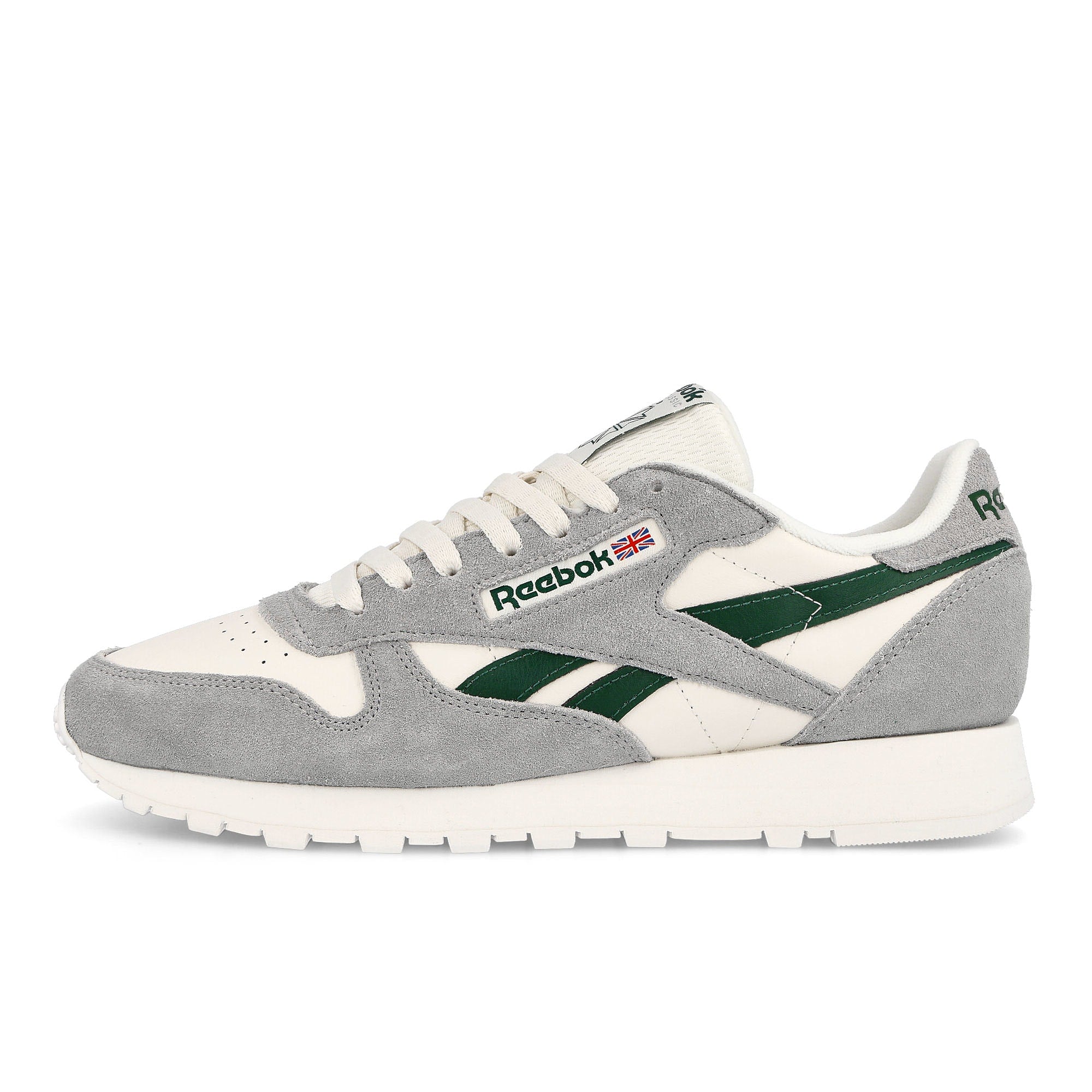 Reebok classic leather Pure Grey / Dark Green / Chalk Low Top Sneakers GX9319 | Overkill