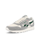 Reebok classic leather Pure Grey / Dark Green / Chalk Low Top Sneakers  Close Up | Overkill