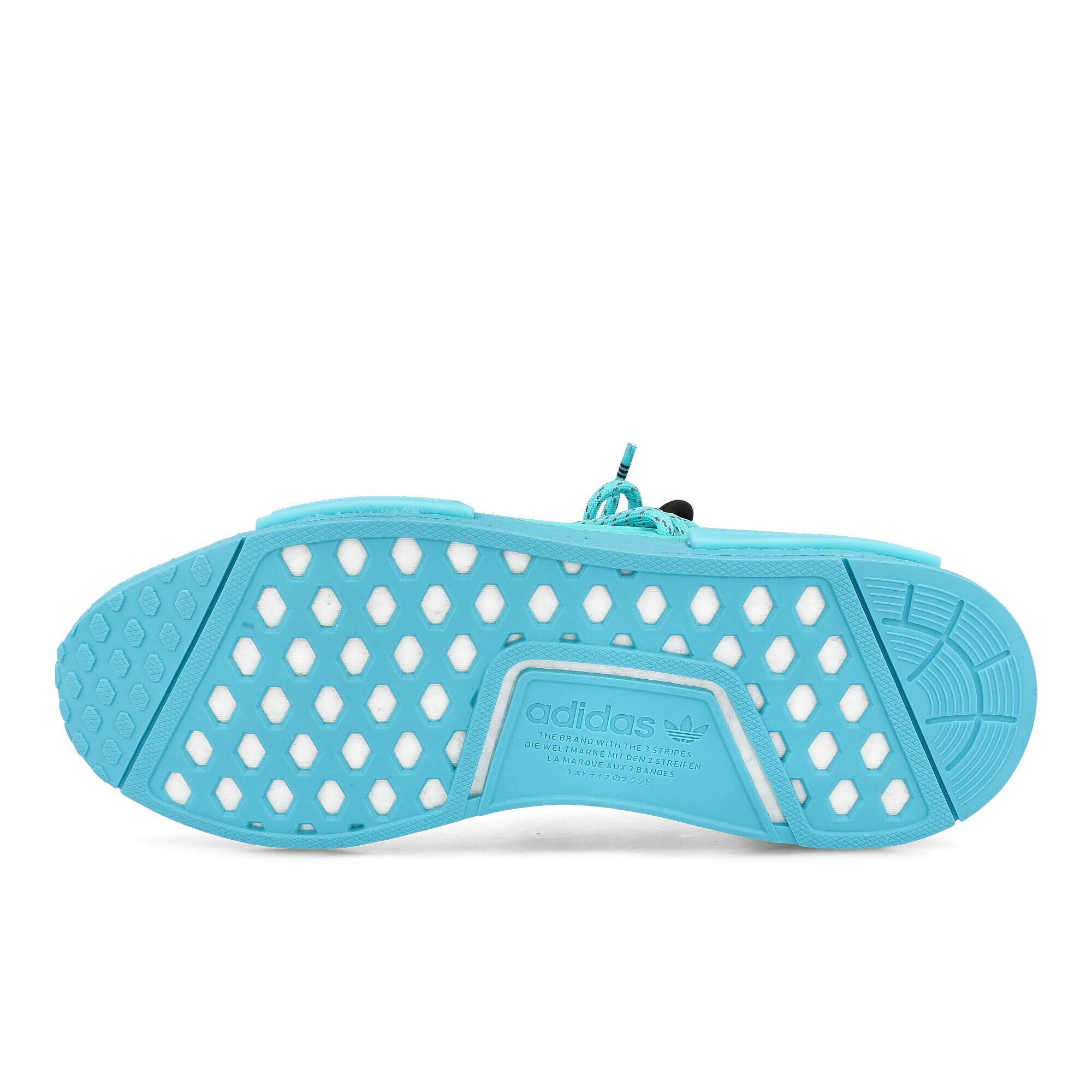 adidas Pharrell Williams x adidas HU NMD Clear Aqua-Light Aqua-Core Black Sneakers  Detail View 1 | Overkill