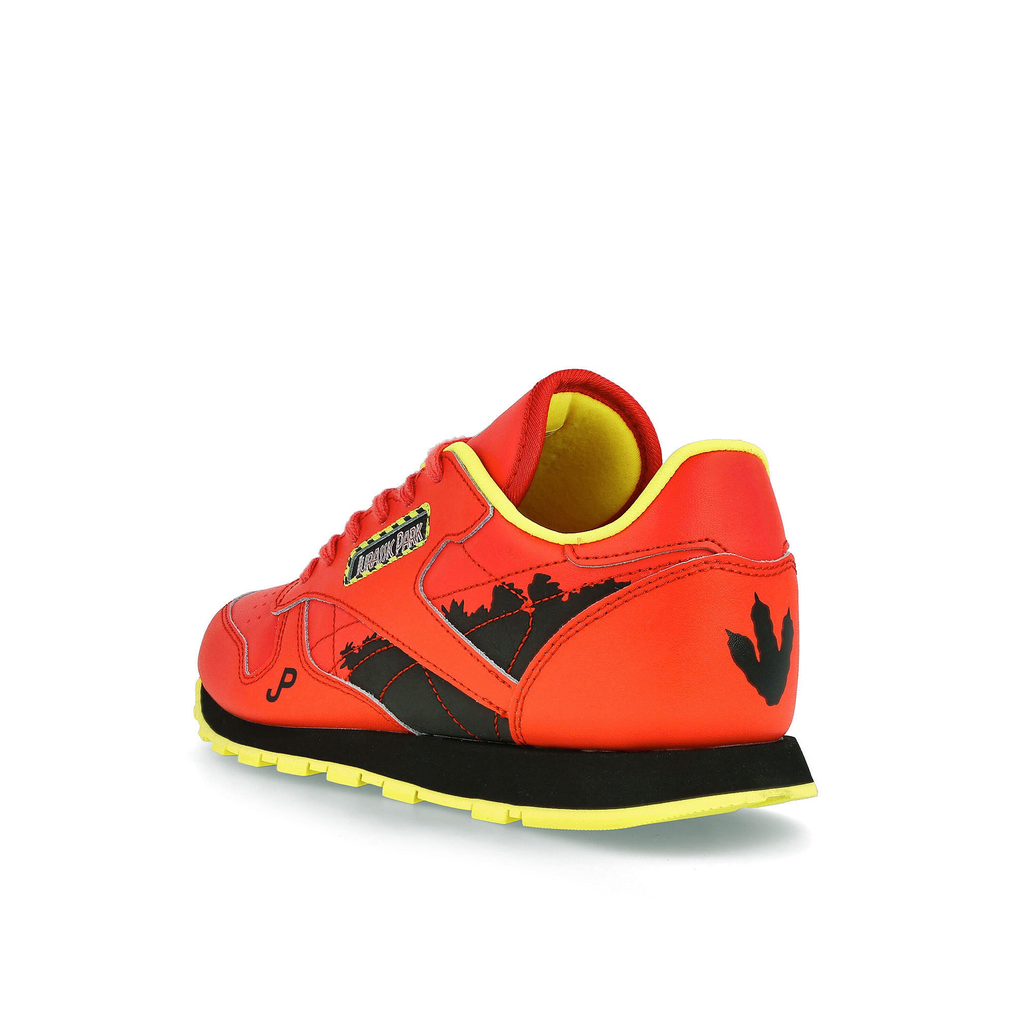 Reebok Jurassic Park x Reebok Classic Leather Junior Radiant Red-Coal-Blaze Yellow Sneakers  Material | Overkill
