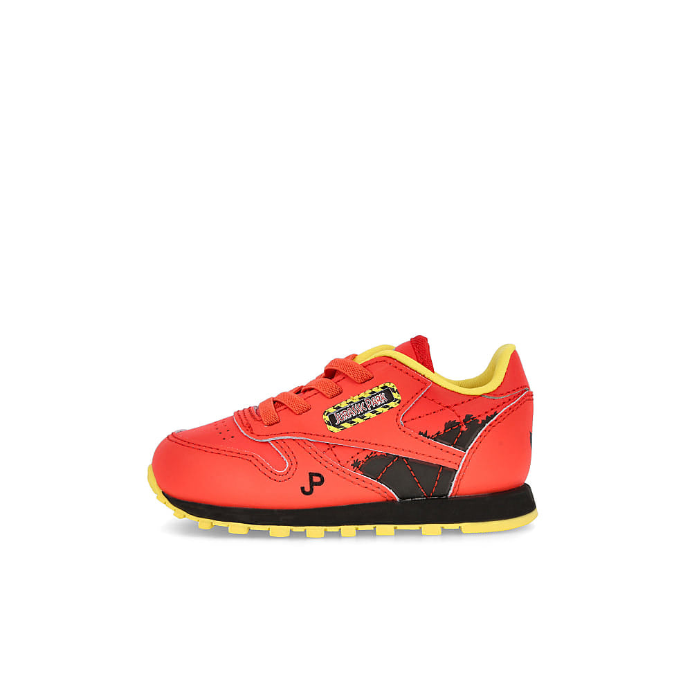 Reebok Jurassic Park x Reebok Classic Leather Infants Radiant Red / Coal / Blaze Yellow  GY0576 | Overkill