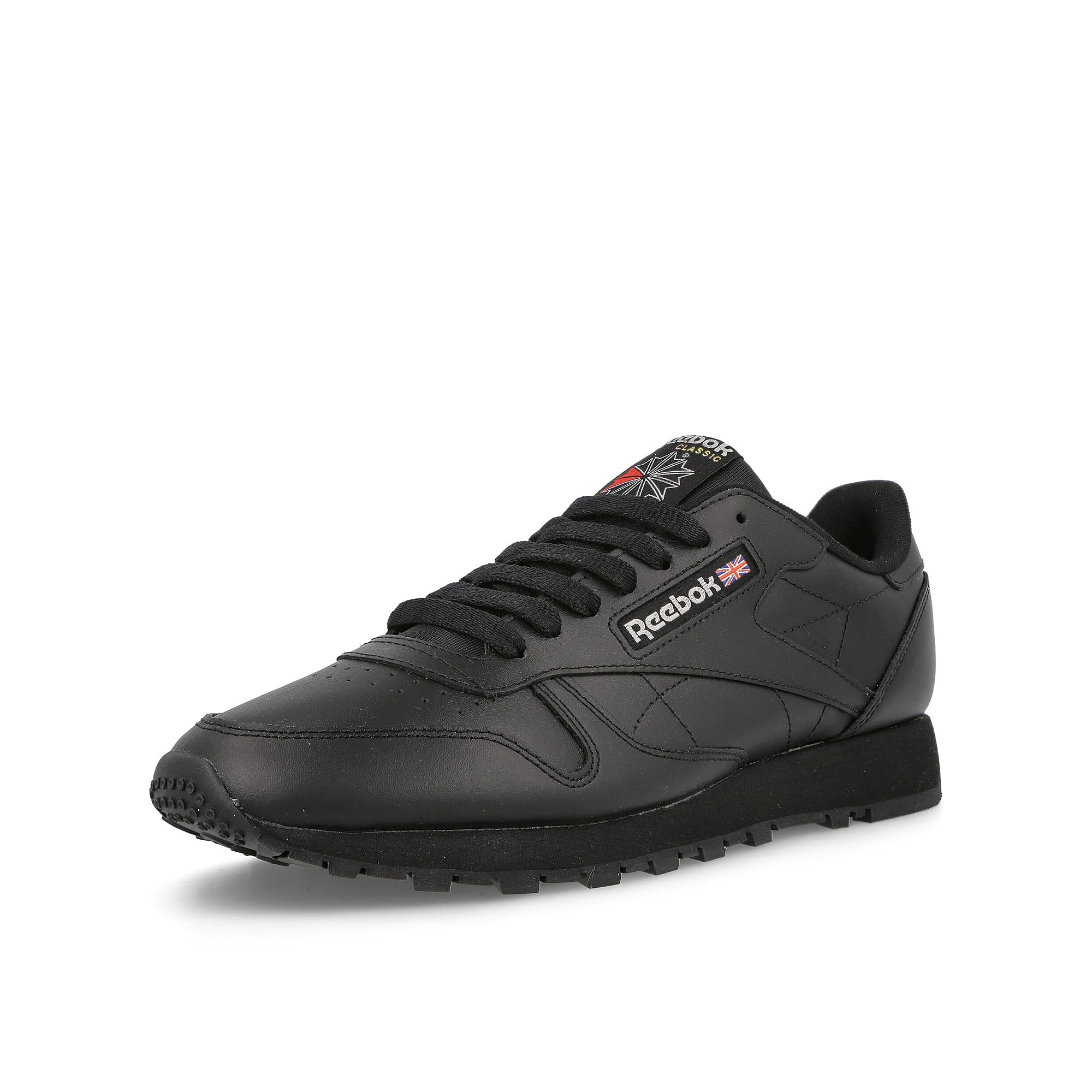 Reebok classic leather Core Black-Core Black-Grey Sneakers  Close Up | Overkill