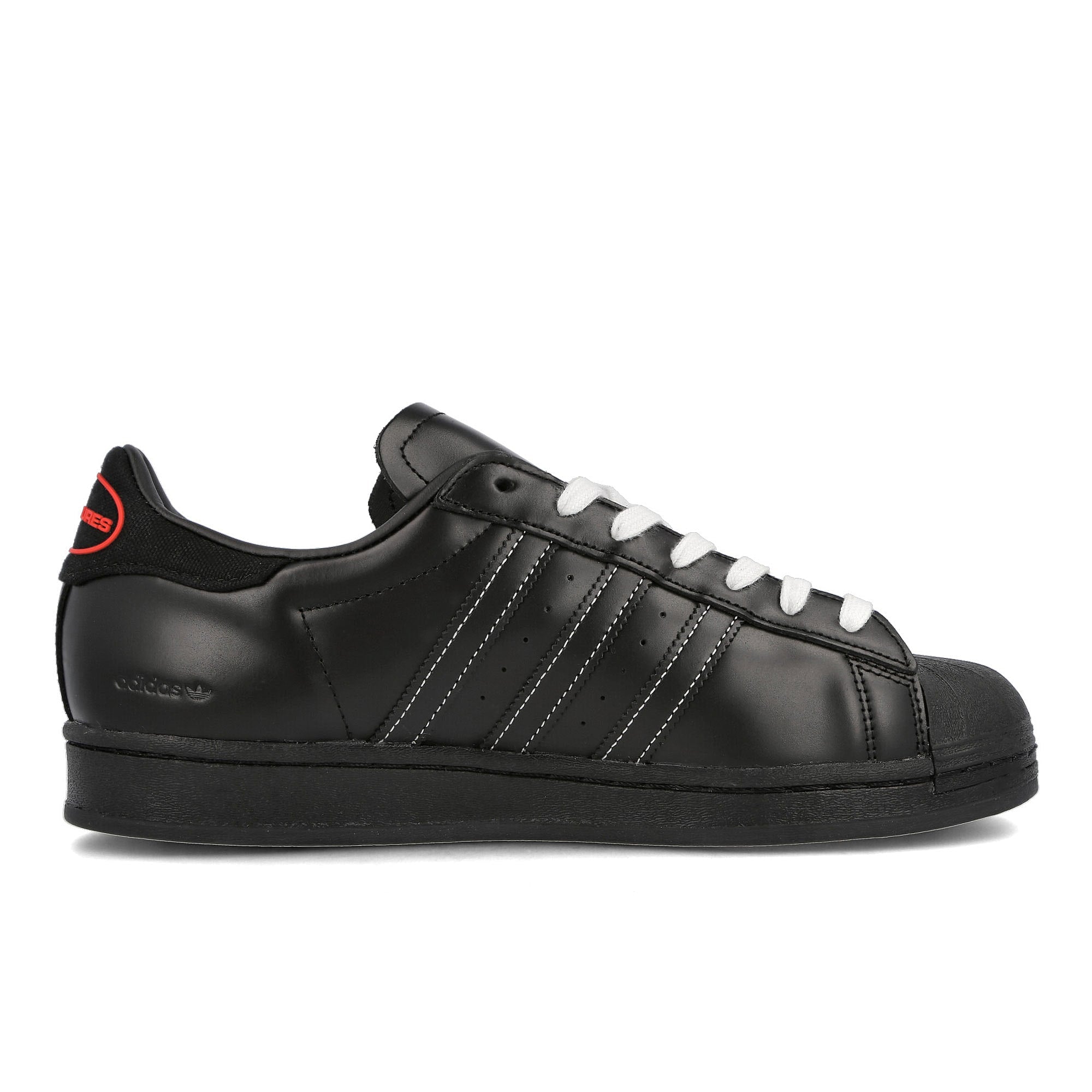 adidas Pleasures x adidas Consortium Superstar Carbon Black-Footwear White-Red Sneakers  Silhouette | Overkill