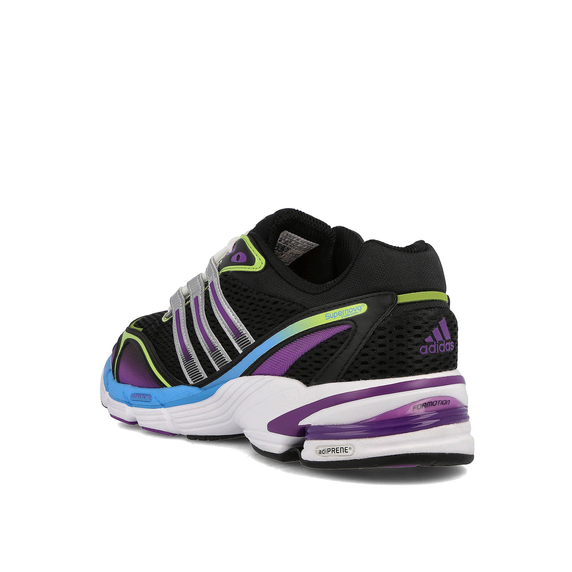 adidas supernova cushion 7 Core Black / Silver Metallic / Semi Solar Green  Close-up | Overkill